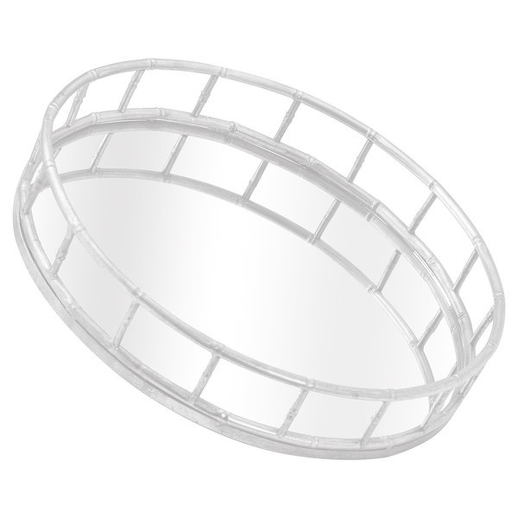 Set Of 2 Detailed Silver Circular Trays - Image 2