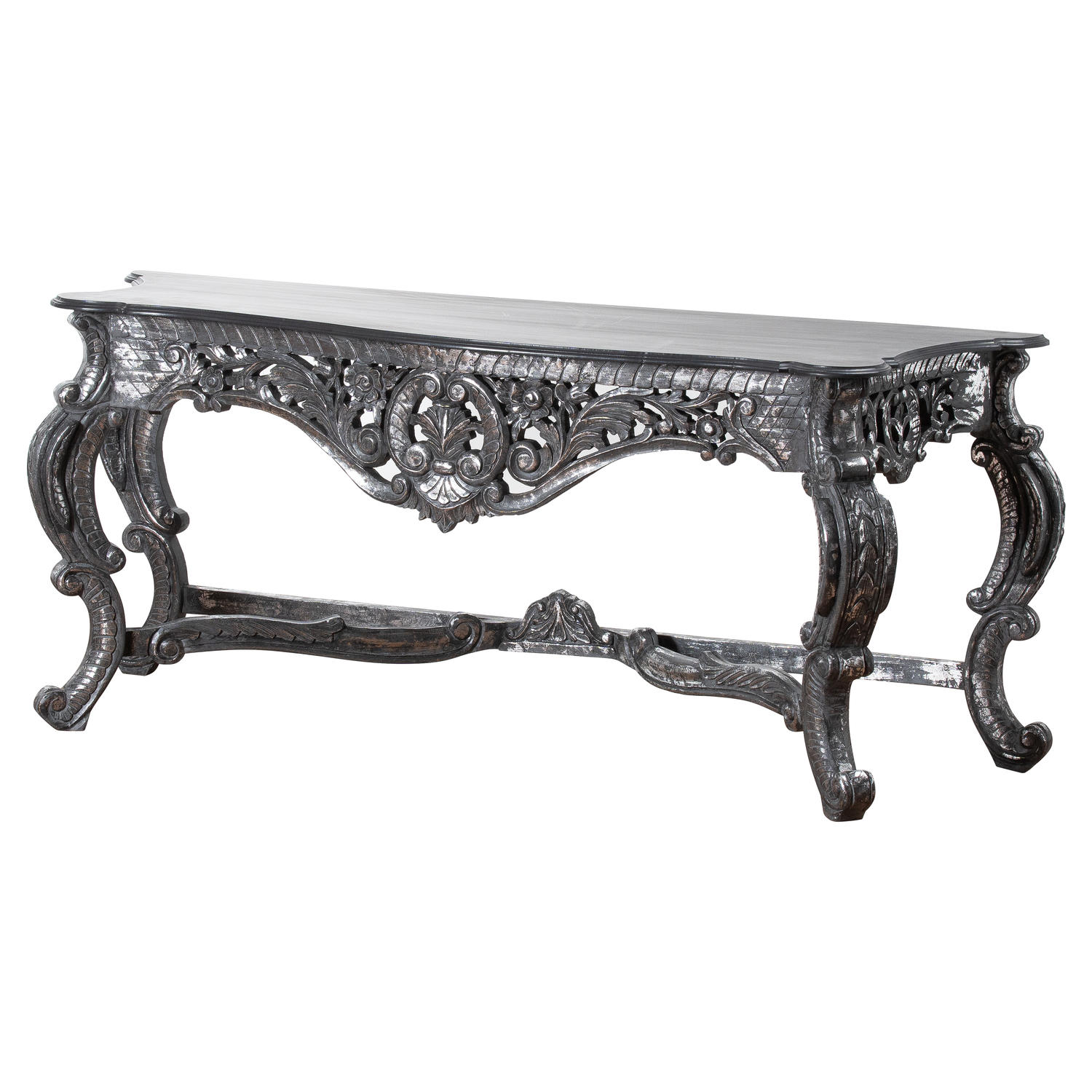 Hand Carved Louis Metallic Large Console Table Wholesale by Hill