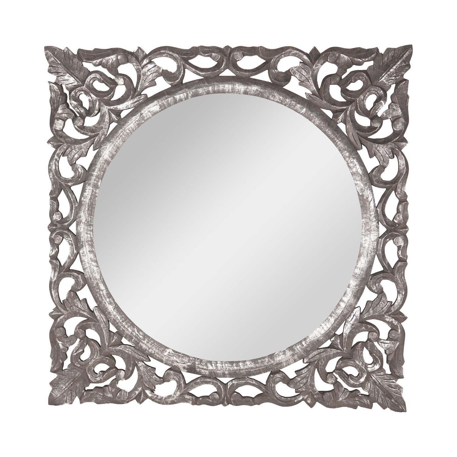 Hand Carved Louis Metallic Large Wall Mirror - Image 1