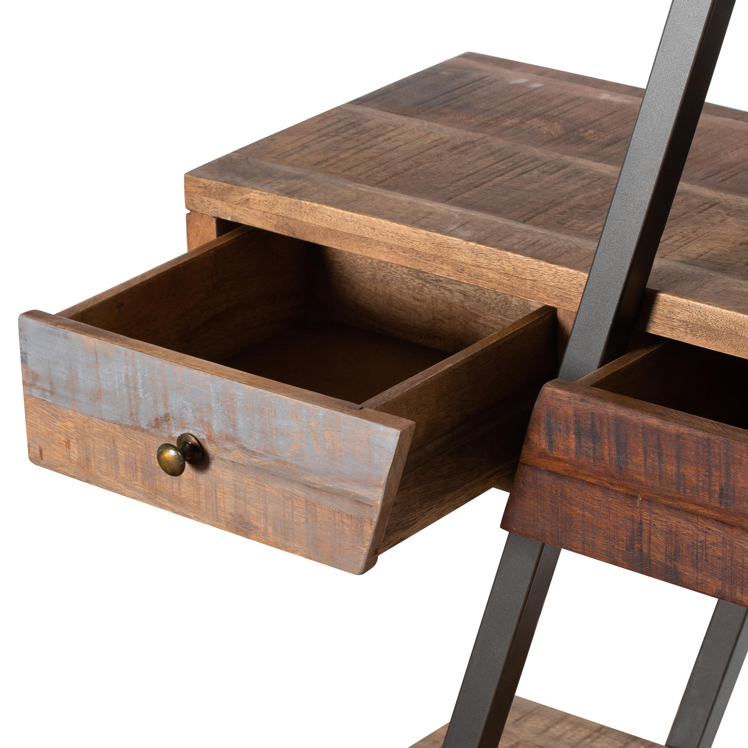 Reclaimed Industrial Bookcase With Drawers - Image 2