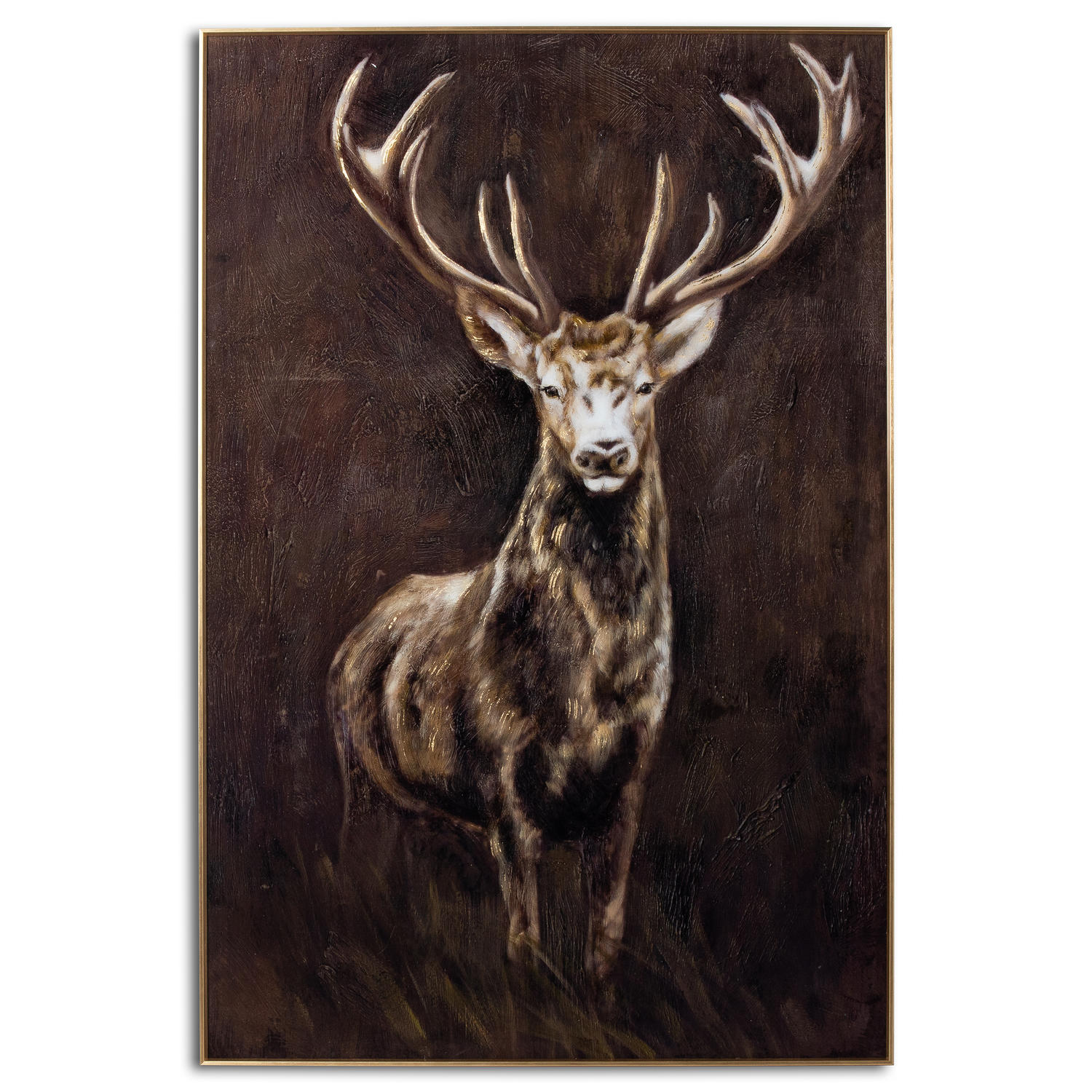 Royal Stag Glass Image In Gold Frame - Image 1