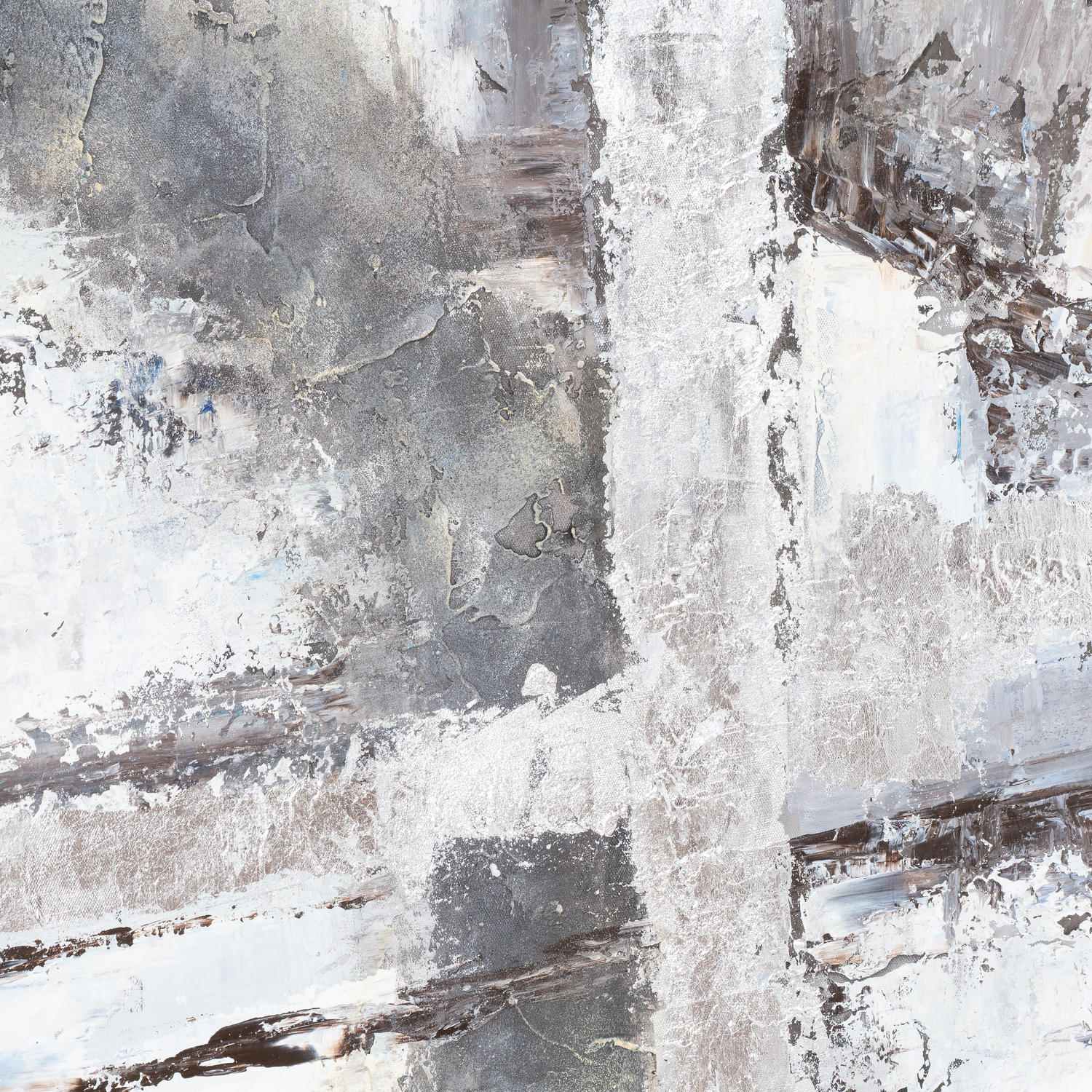 Hand Painted Exodus Layered Metallic Abstract Painting - Image 2