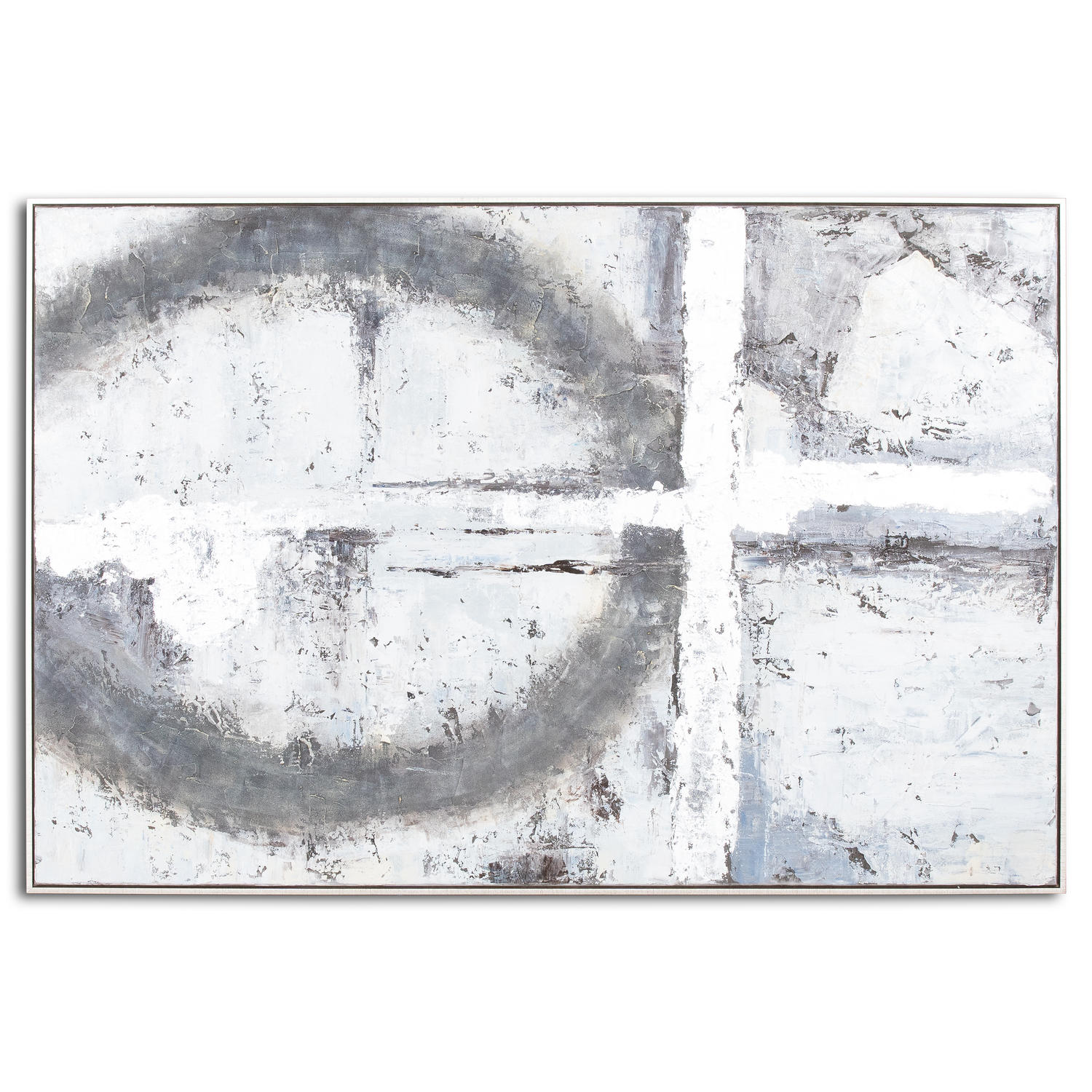Hand Painted Exodus Layered Metallic Abstract Painting - Image 1