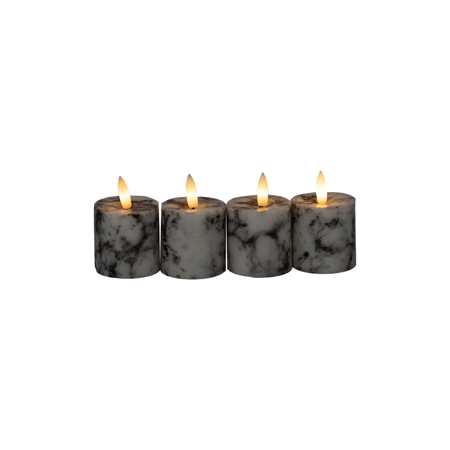 Luxe Collection Natural Glow Marble Set of 4 LED Votives - Image 2