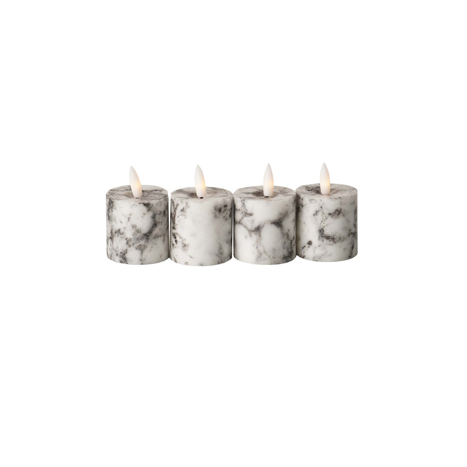 Luxe Collection Natural Glow Marble Set of 4 LED Votives - Image 1