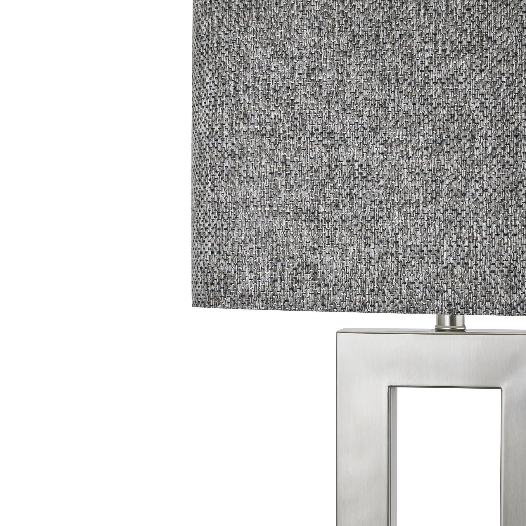 Baleria Chrome Lamp With Woven Shade - Image 2