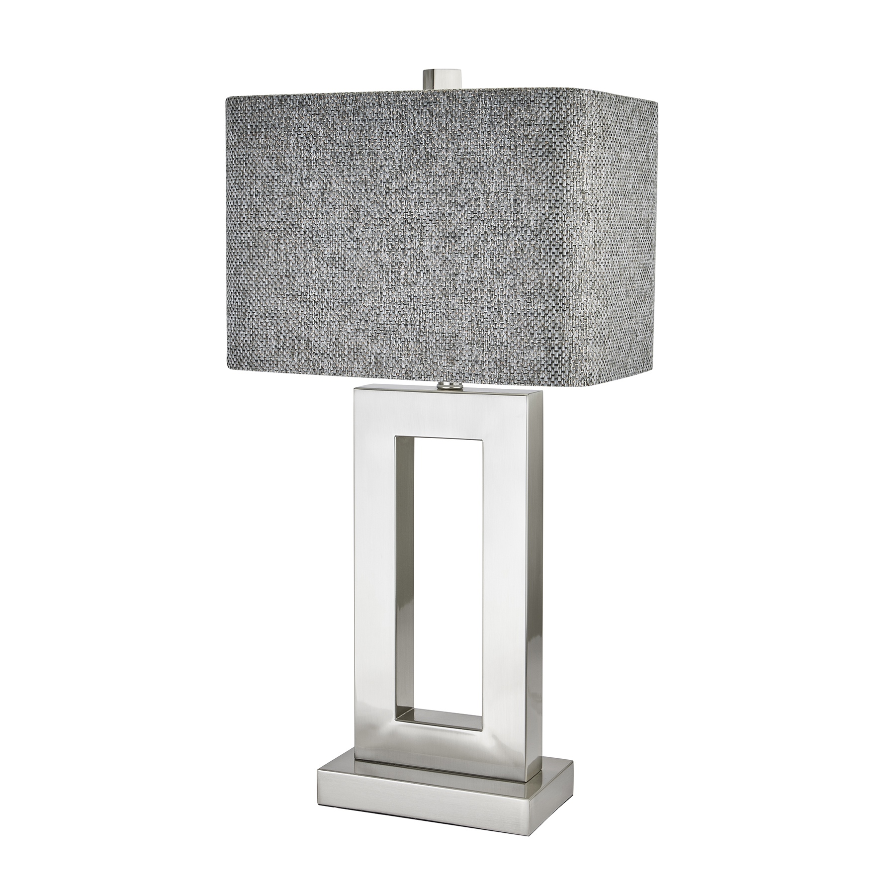 Baleria Chrome Lamp With Woven Shade - Image 1