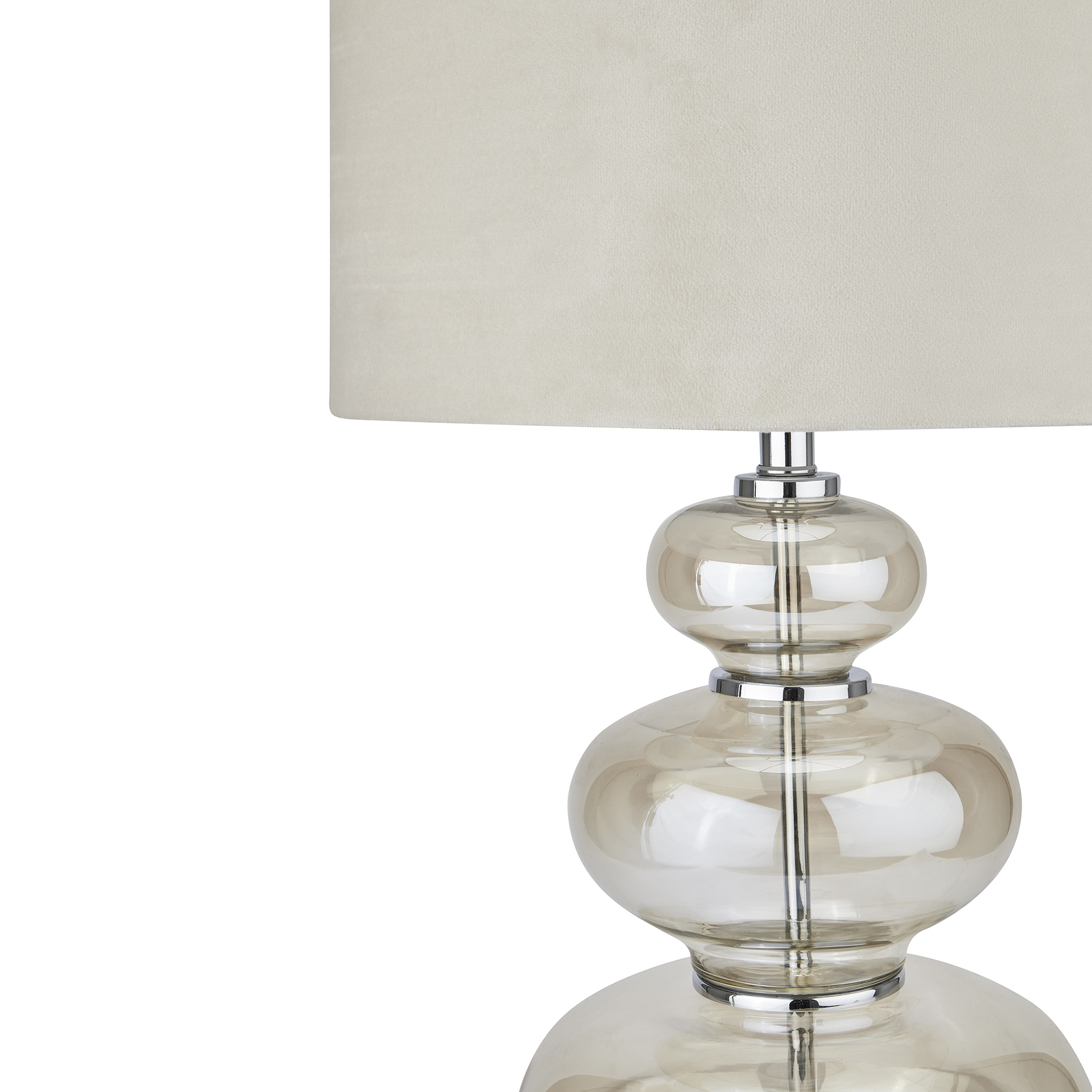 Justicia Metallic Glass Lamp With Velvet Shade - Image 3