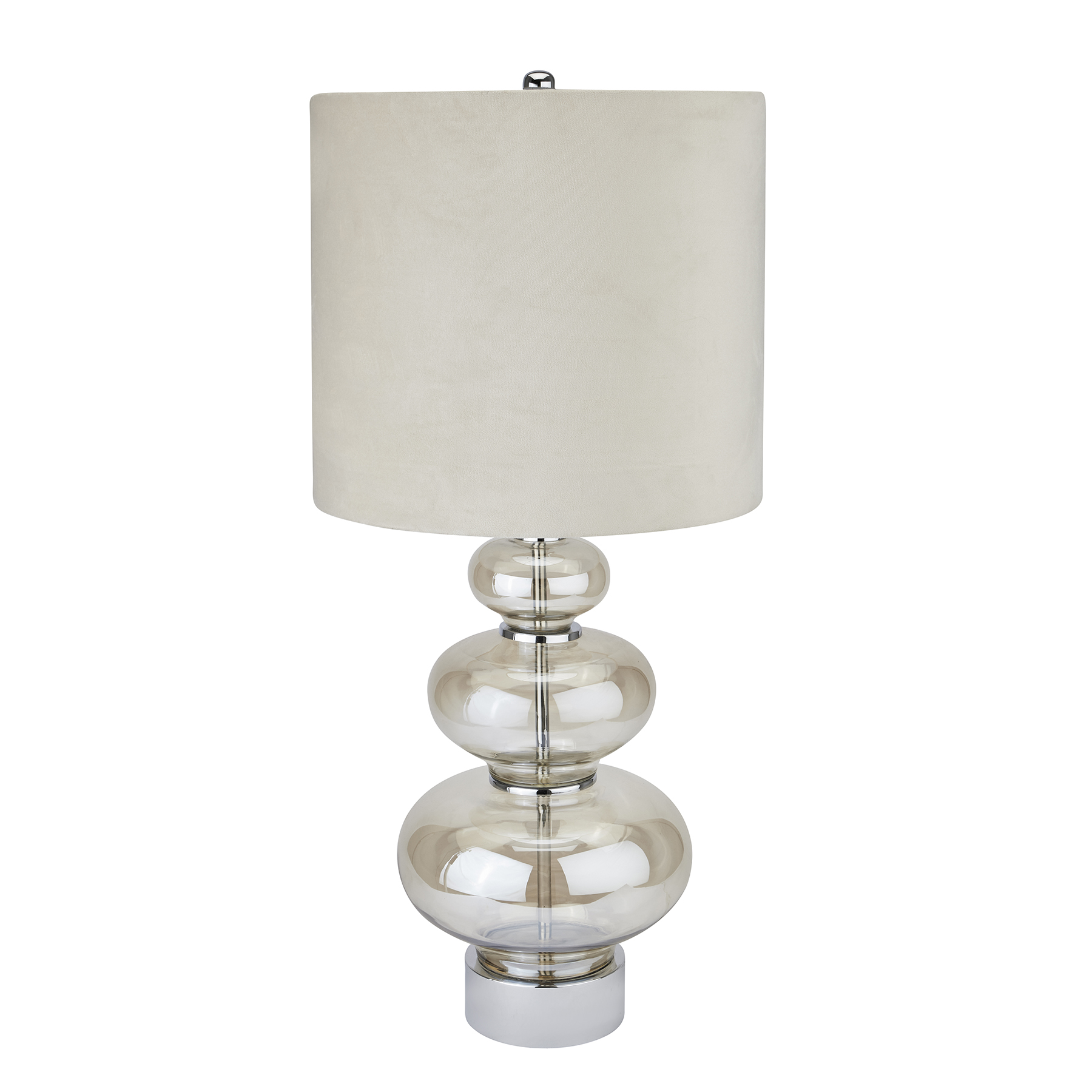 Justicia Metallic Glass Lamp With Velvet Shade - Image 1