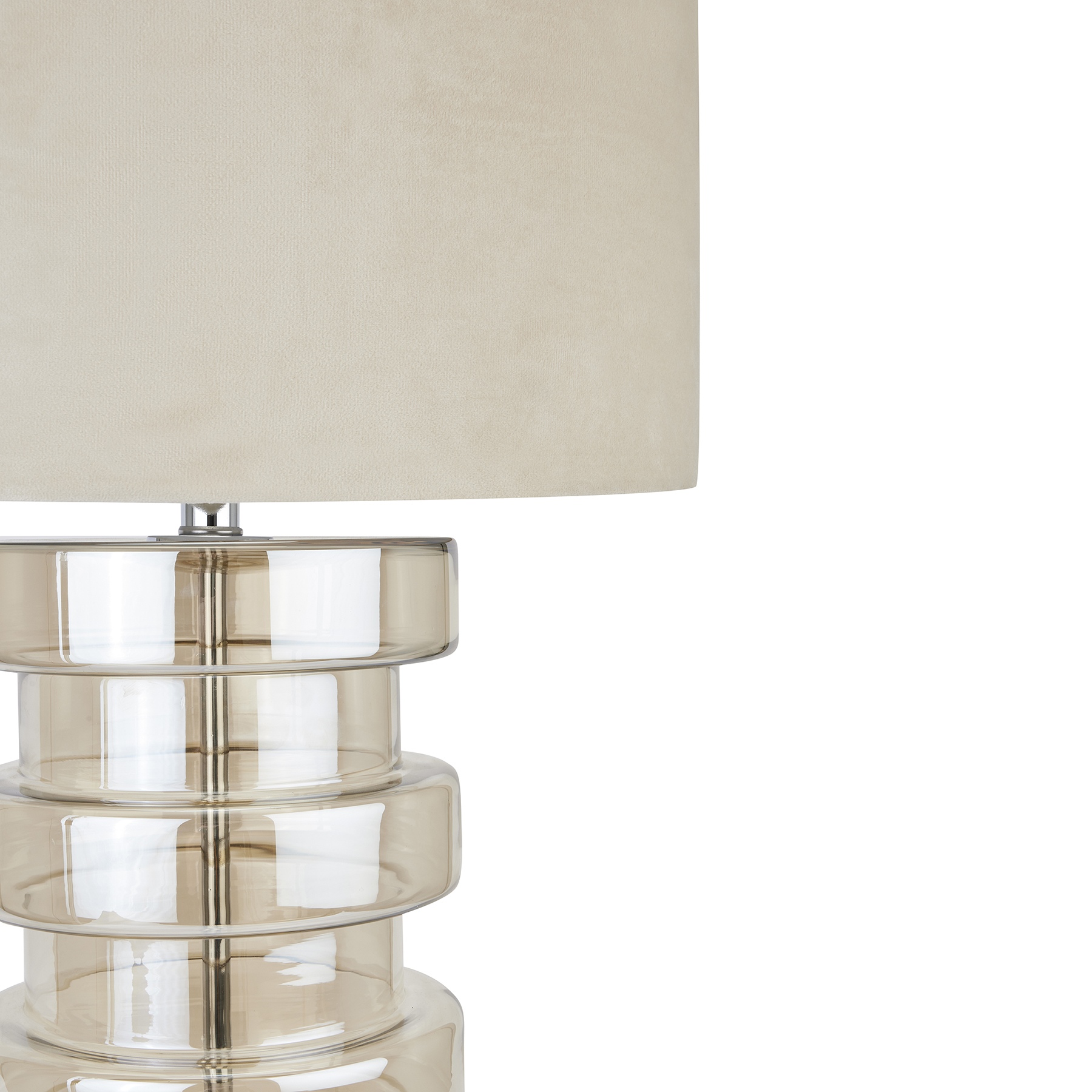 Adonis Metallic Glass Lamp With Velvet Shade - Image 2