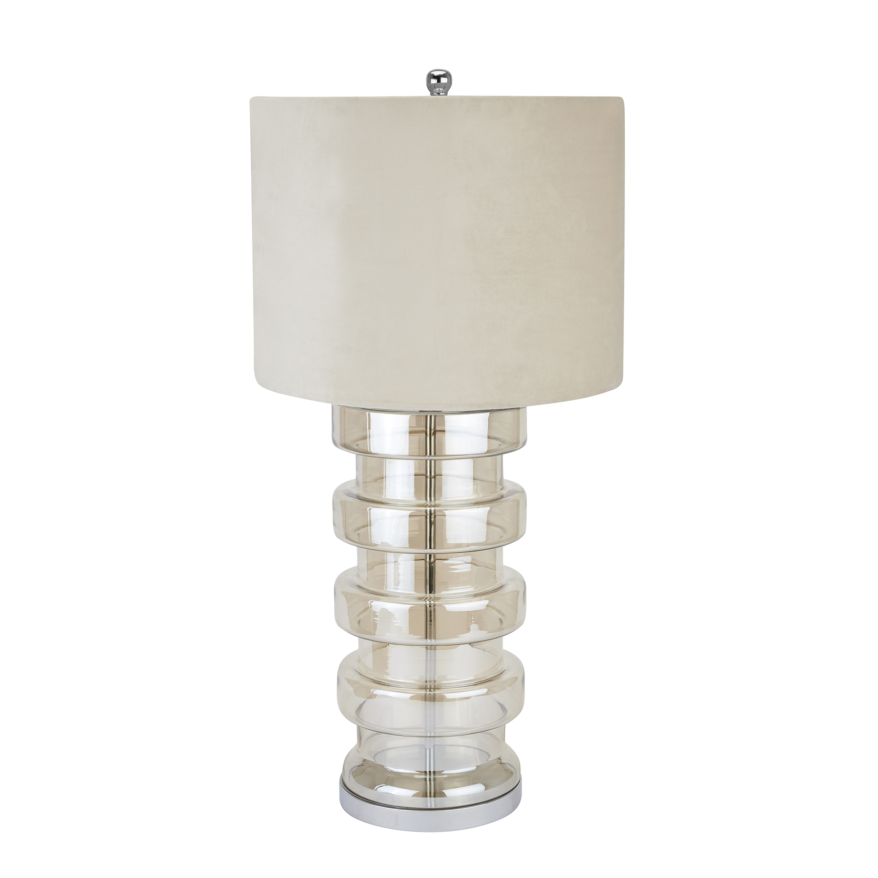 Adonis Metallic Glass Lamp With Velvet Shade - Image 1