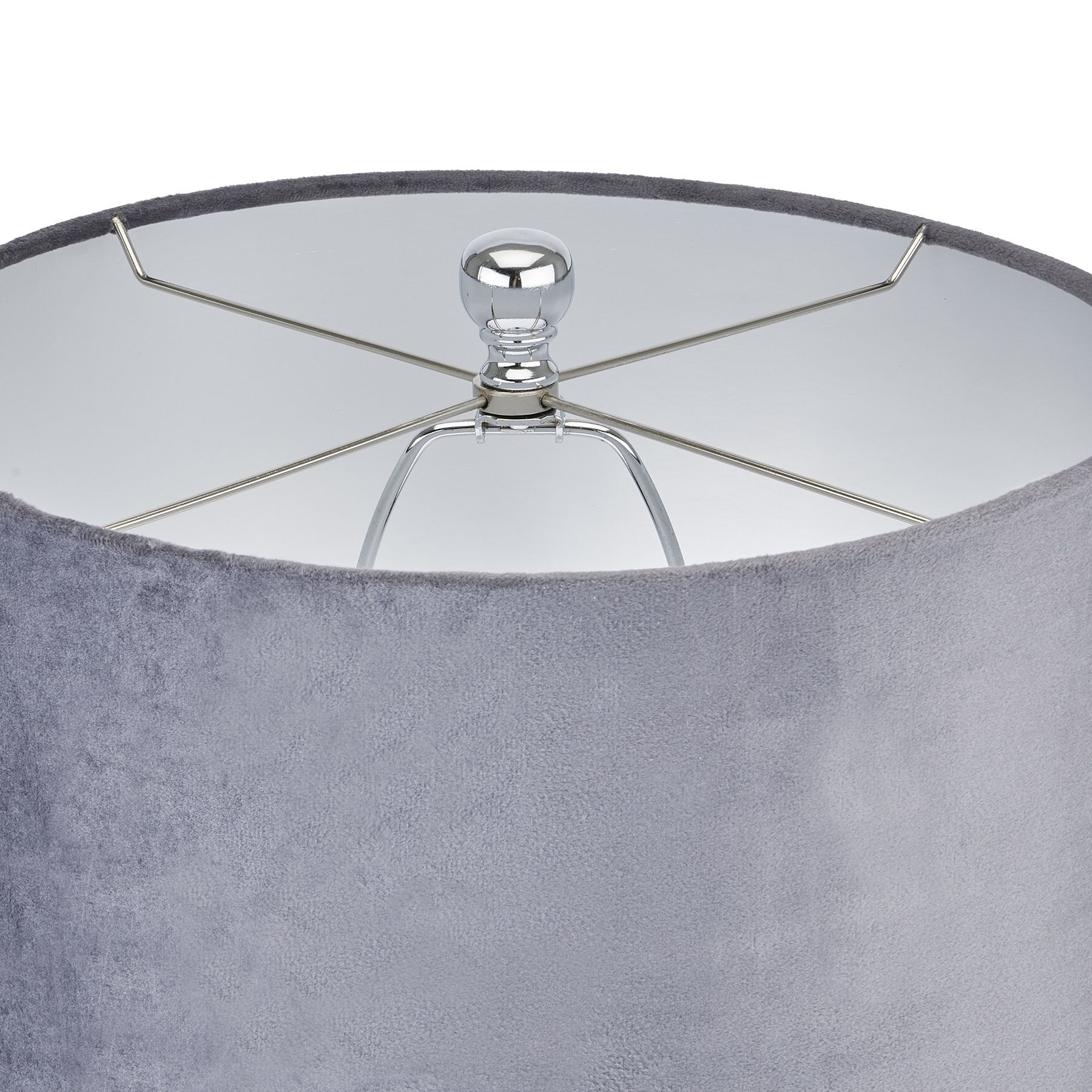 Shamrock Metallic Glass Lamp With Velvet Shade - Image 2