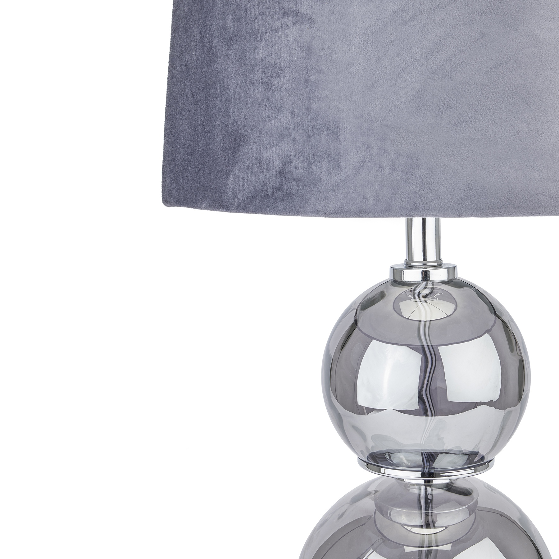 Shamrock Metallic Glass Lamp With Velvet Shade - Image 3