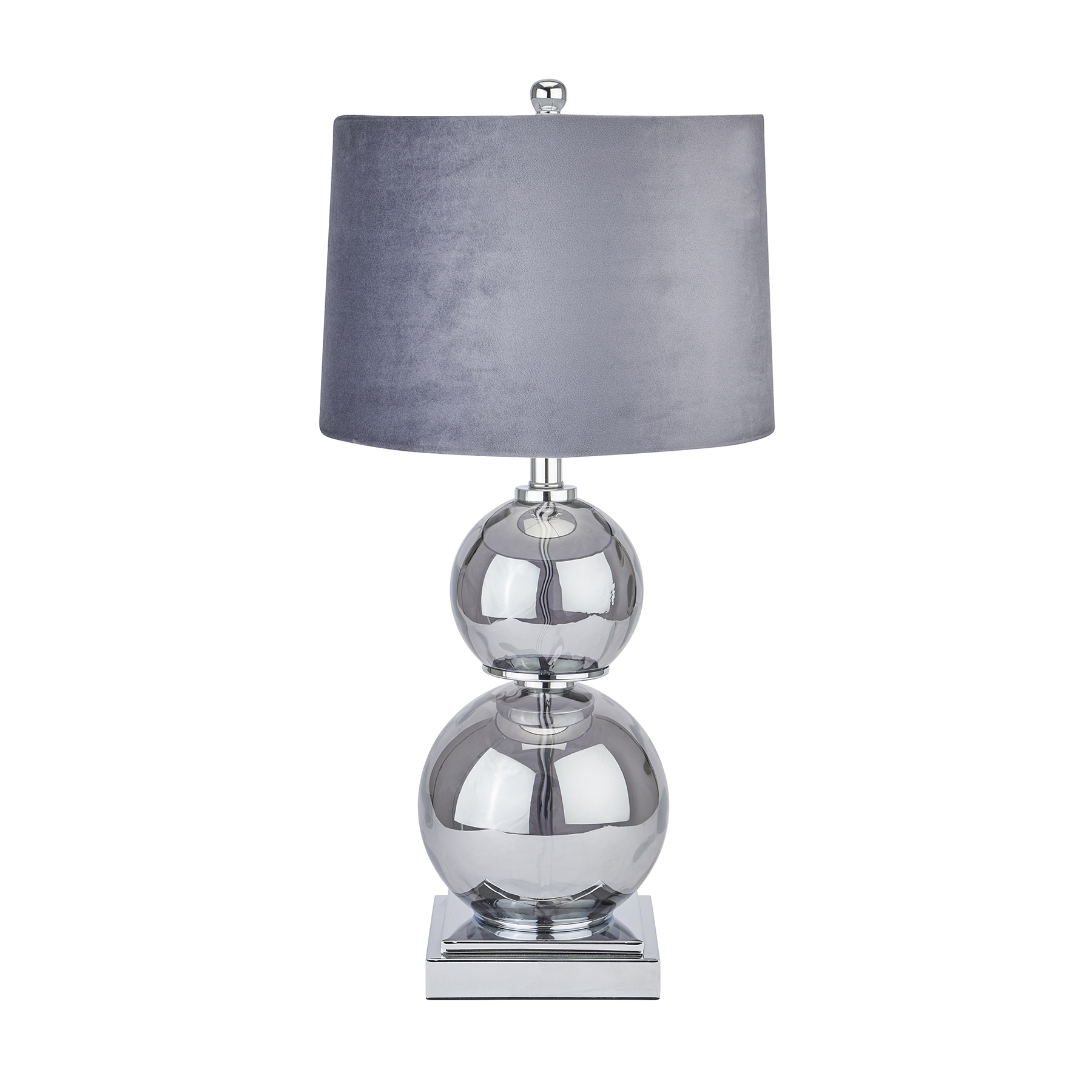 Shamrock Metallic Glass Lamp With Velvet Shade - Image 1