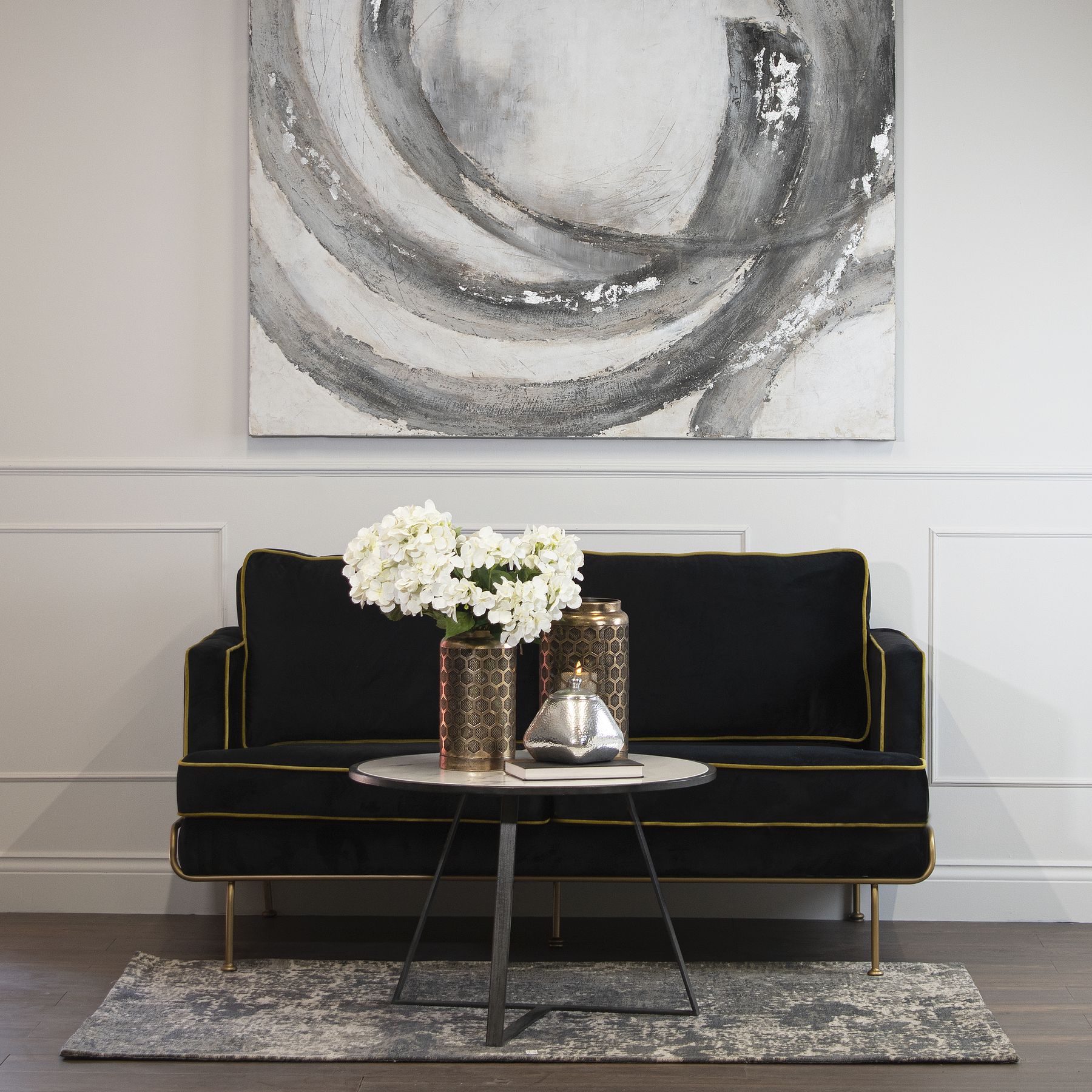 Saturn Abstract Grey Rug - Image 5