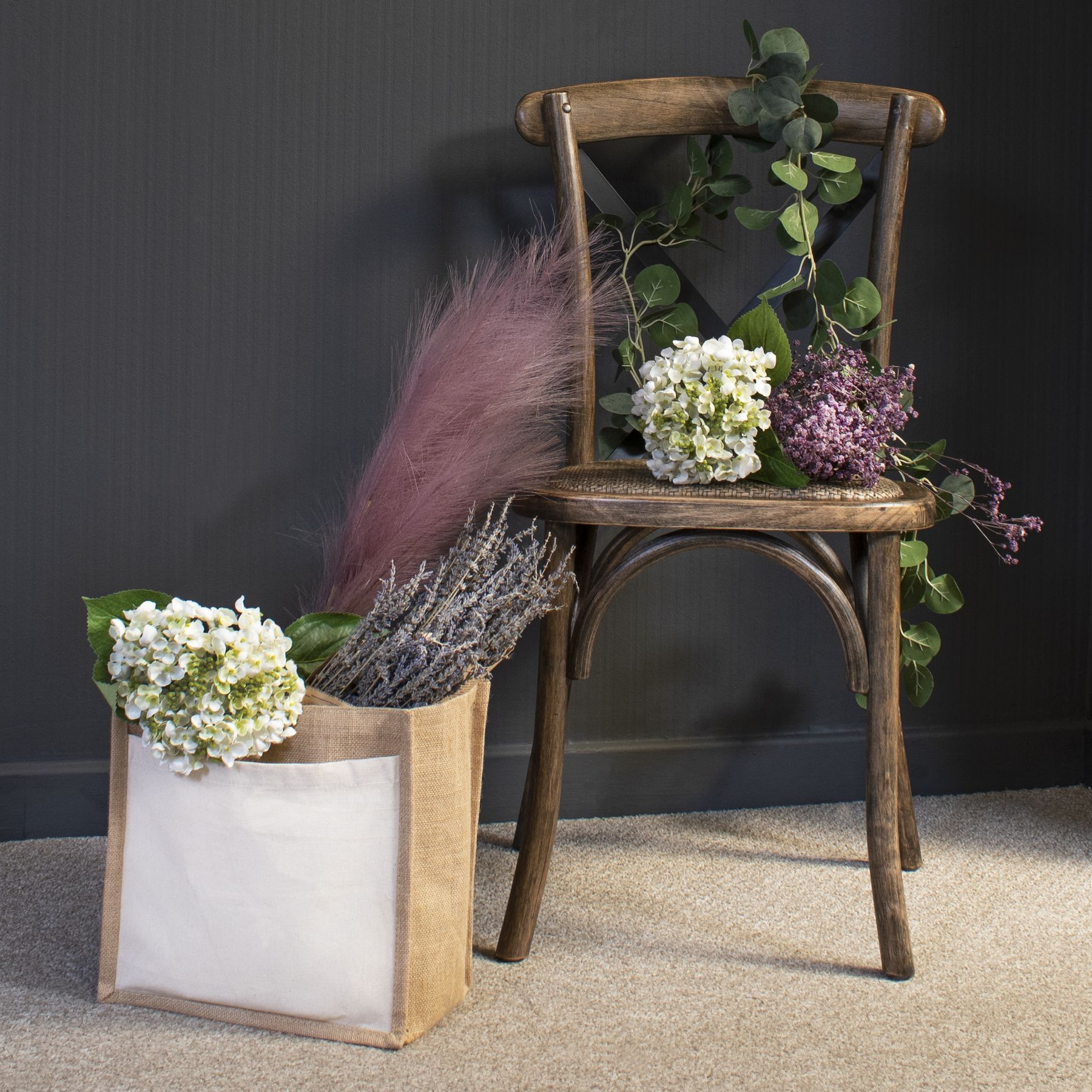 Lilac Large Faux Pampas Grass Stem - Image 2