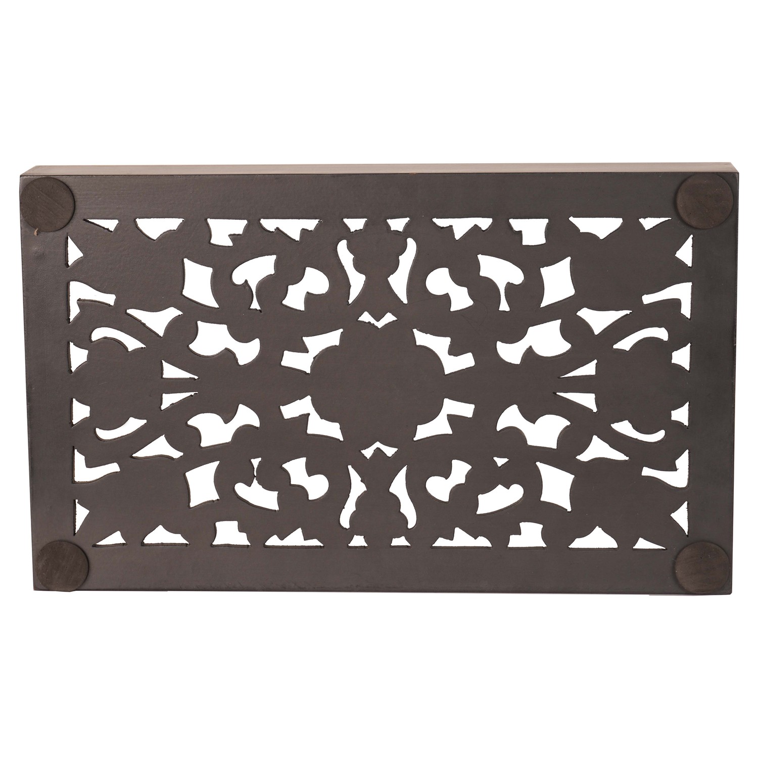 Rectangular Carved Metallic Hampton Tray - Image 2