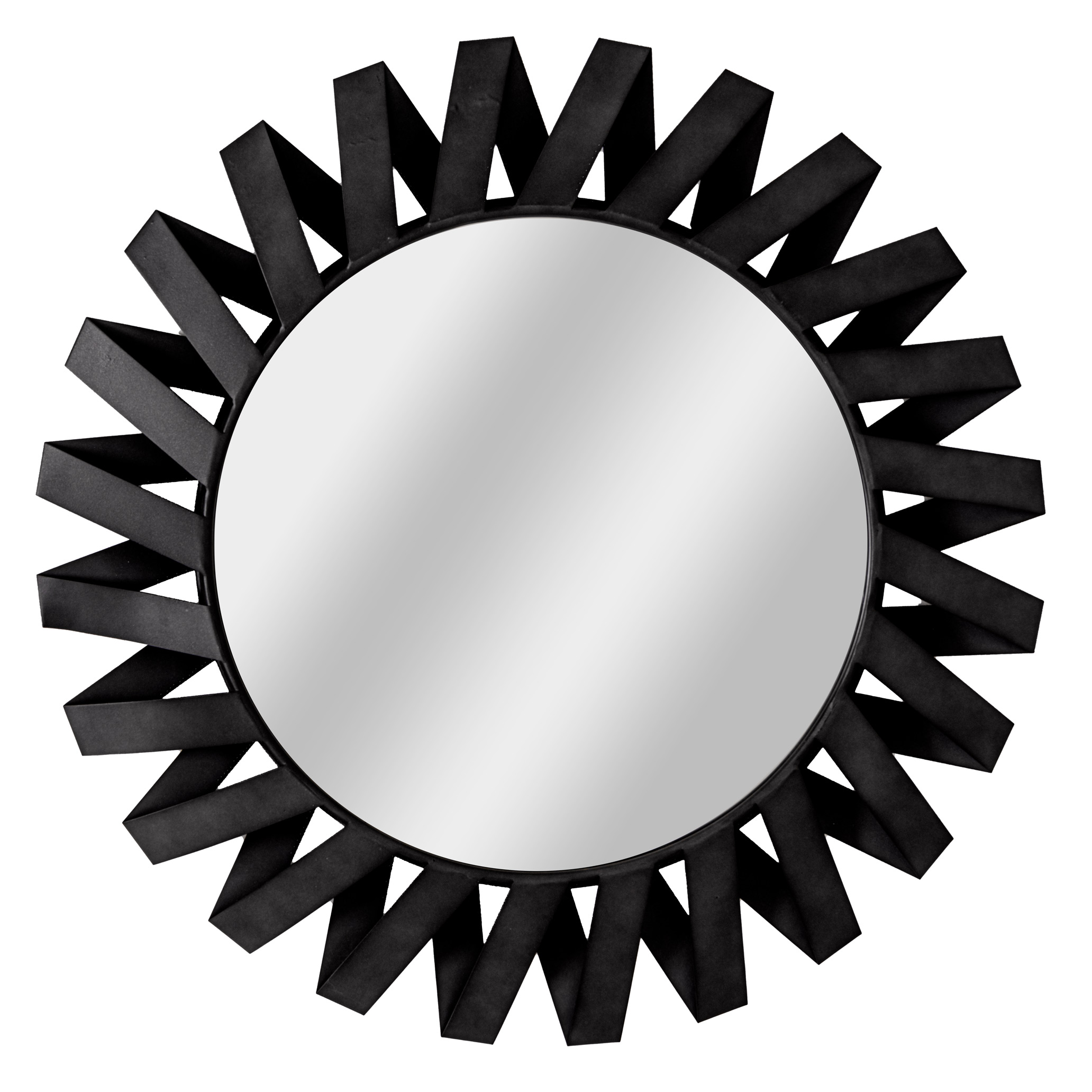 Black Origami Sunburst Mirror - Image 1