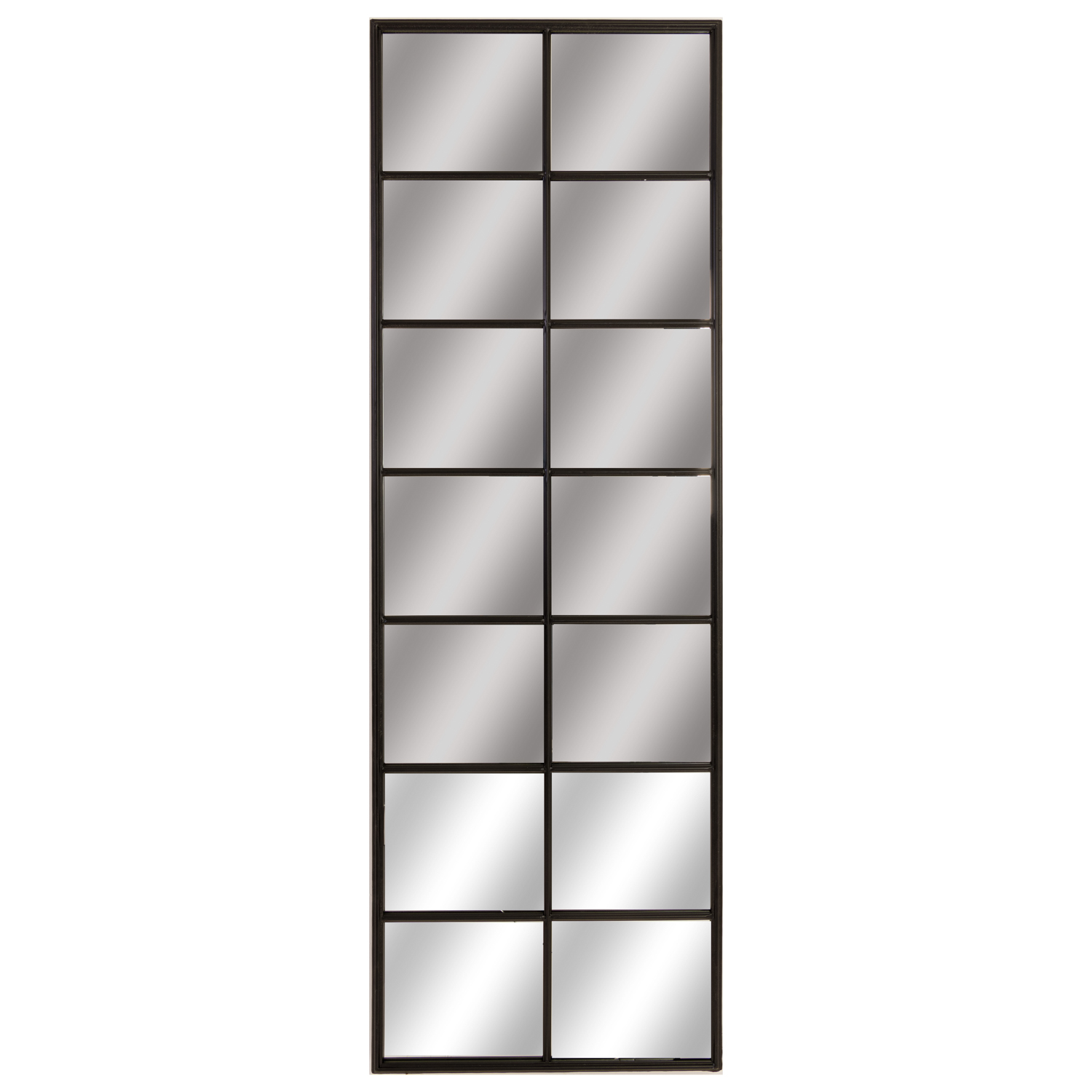 Tall Black Metal Window Mirror - Image 1