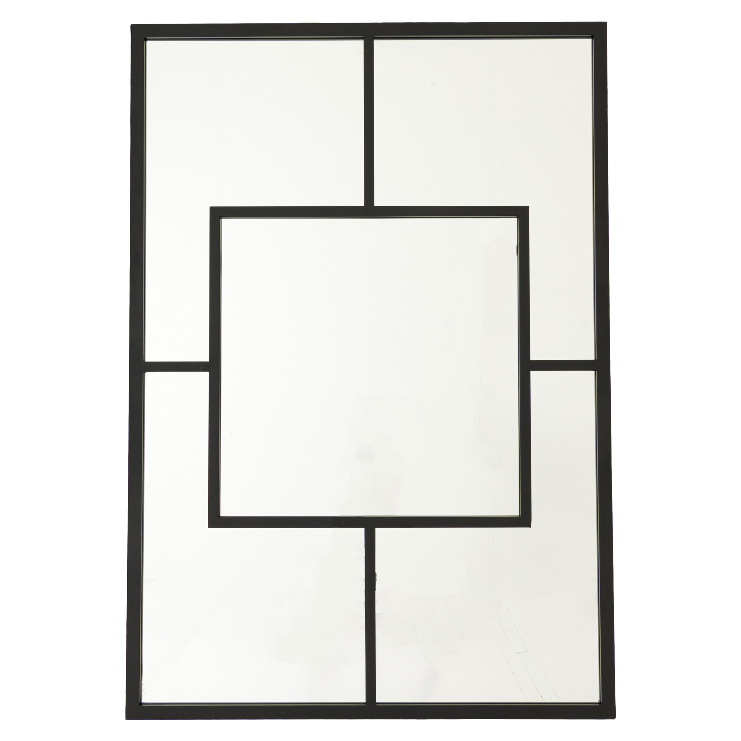 Black Multi Paned Patterned Window Mirror Wholesale by Hill Interiors