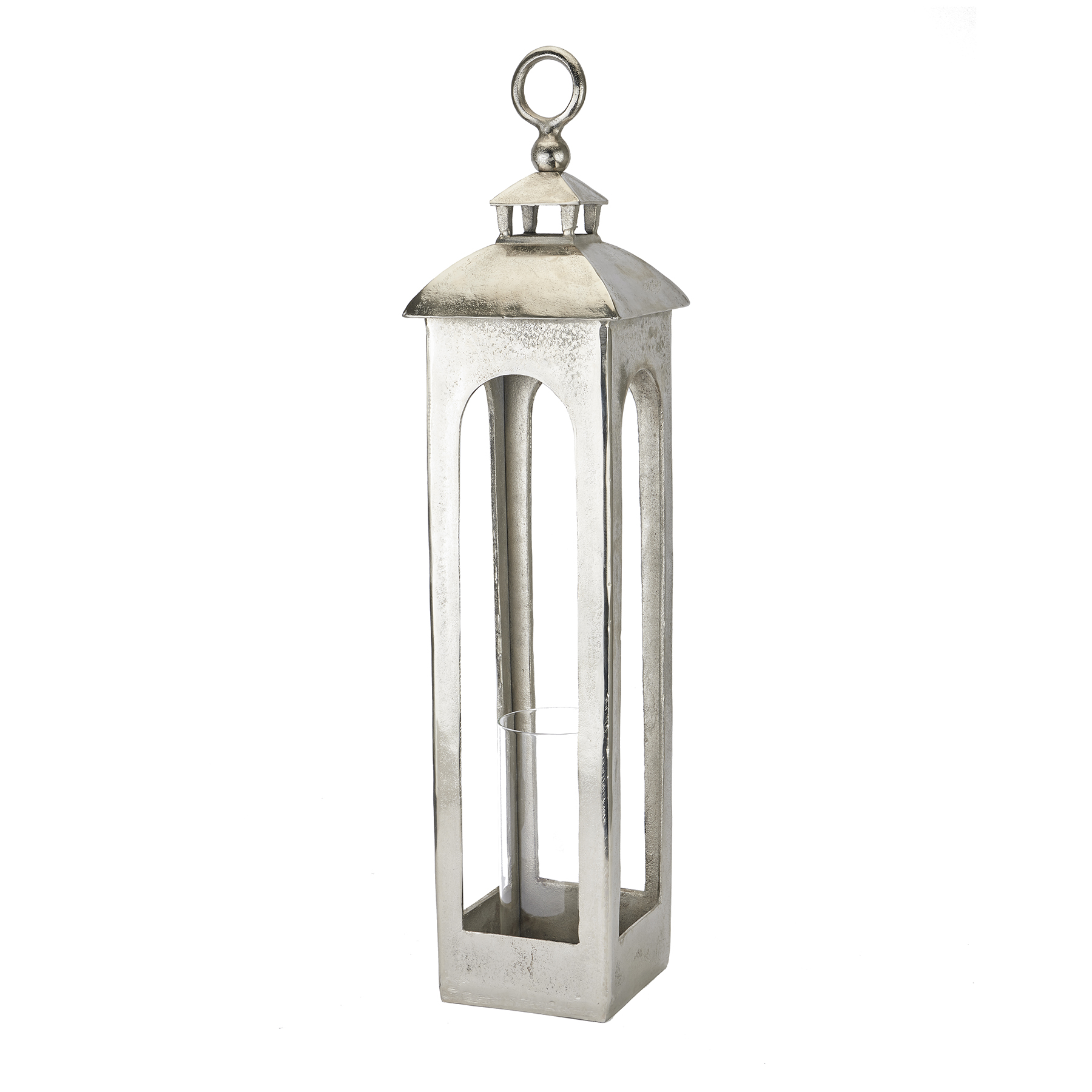Farrah Collection Cast Aluminium Tall Loop Top Lantern - Image 1