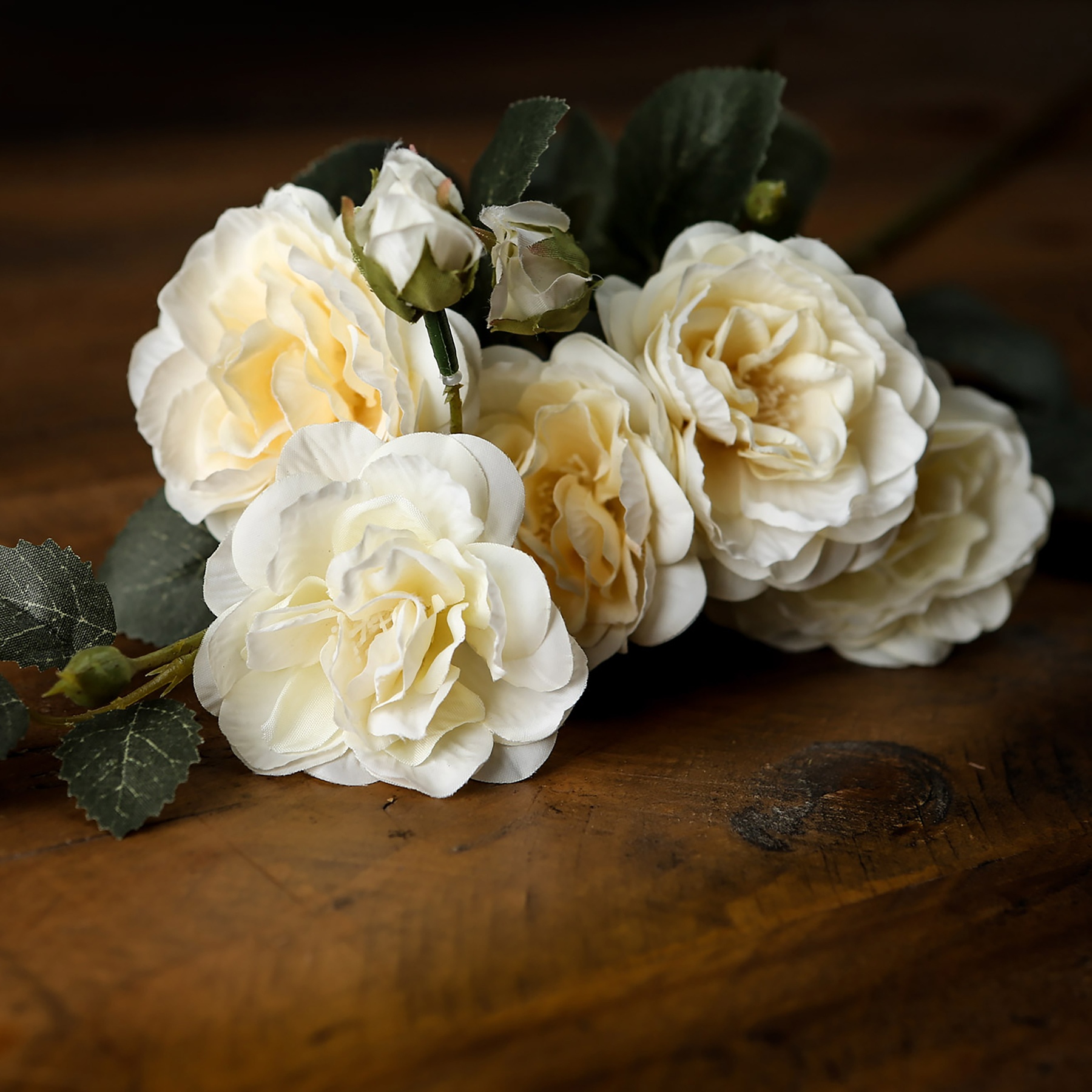 Soft White Cottage Rose Stem - Image 3