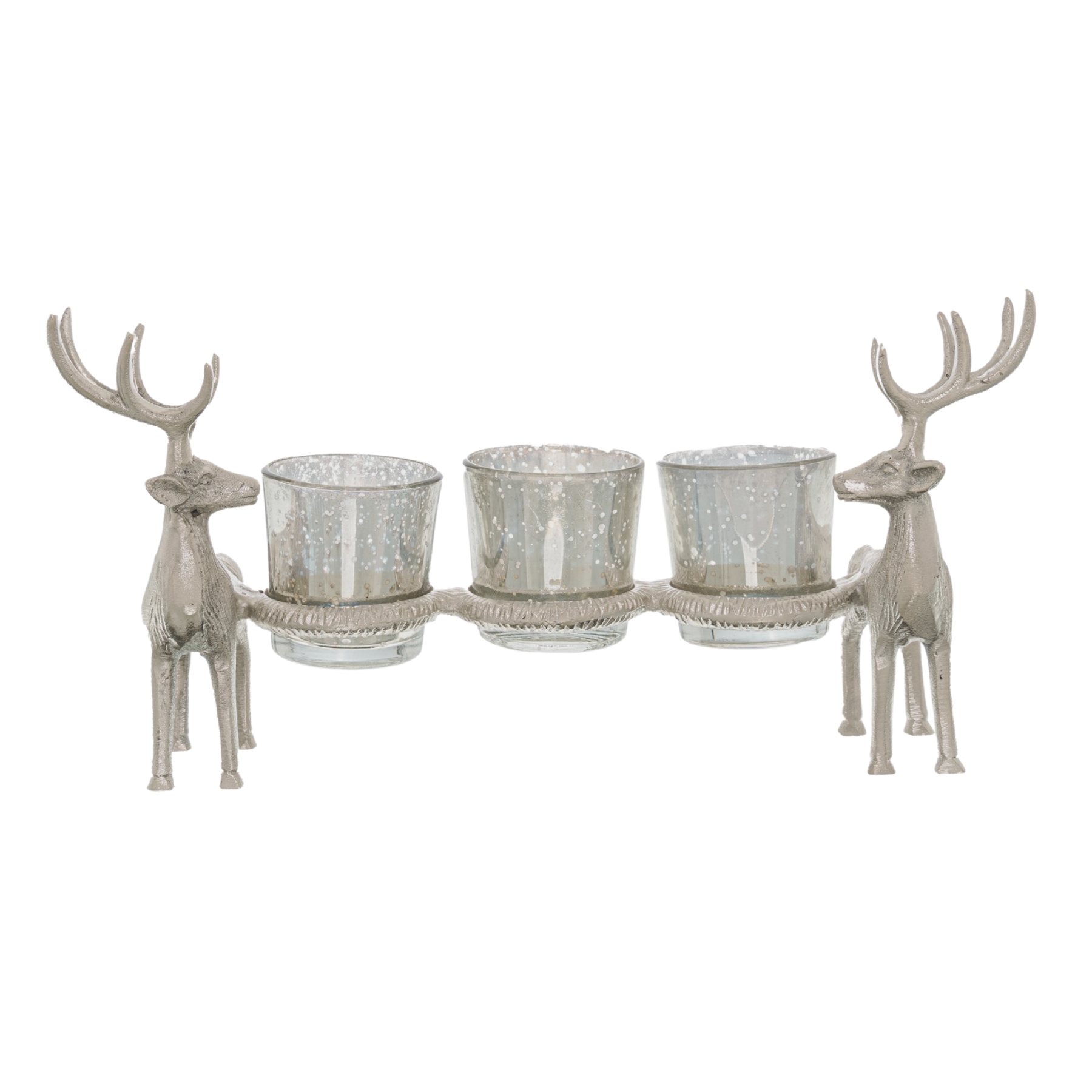 Silver Stag Tripple Tealight Holders - Image 1