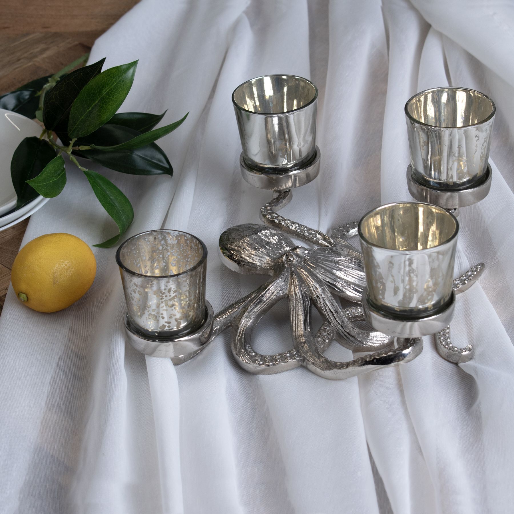 Silver Octopus Four Tealight Holder - Image 3