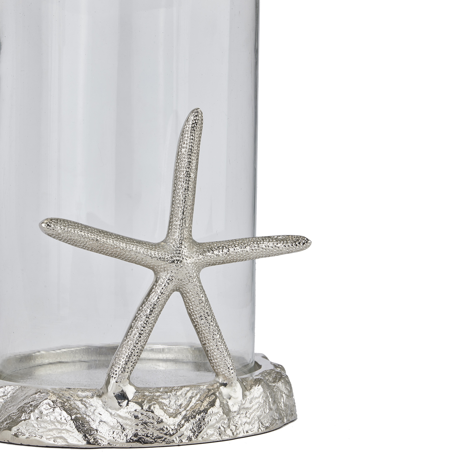 Silver Starfish Candle Hurricane Lantern - Image 2