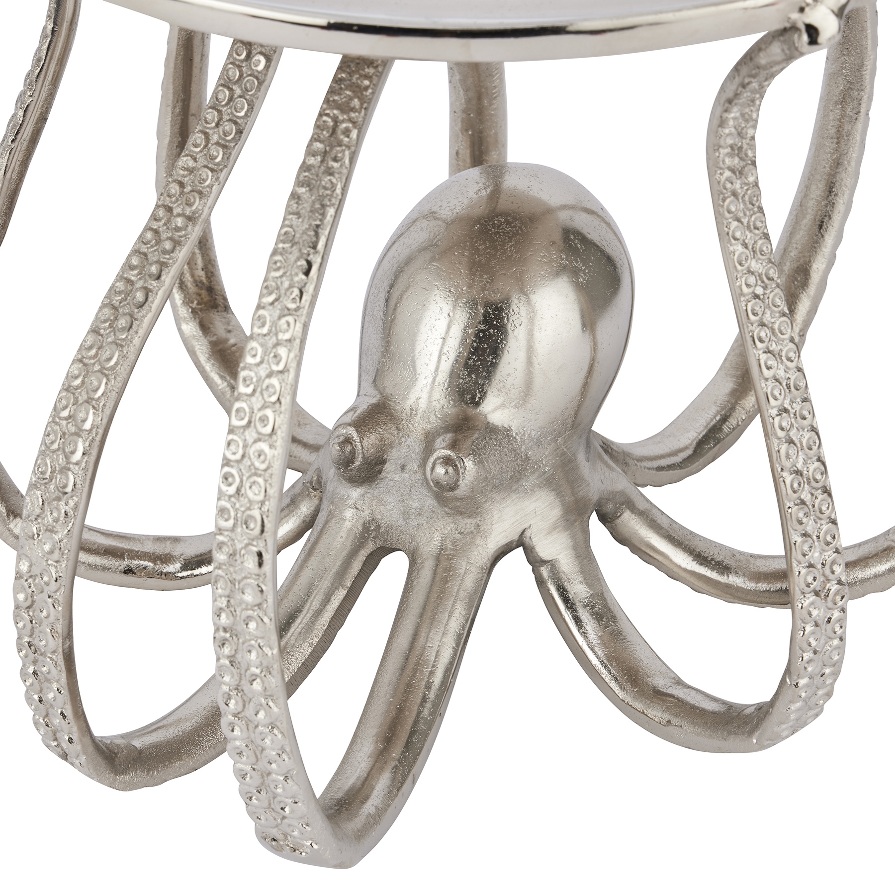 Large Silver Octopus Cake Stand Cloche - Image 2