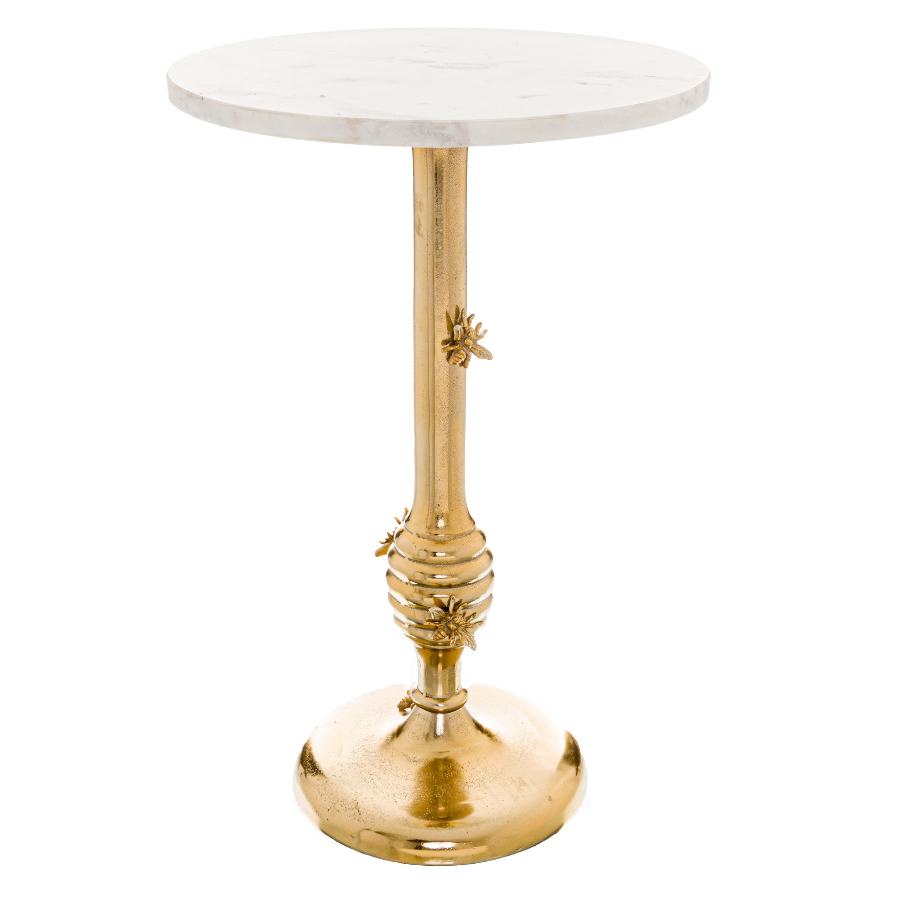 Honey Bee Side Table With Marble Top - Image 1