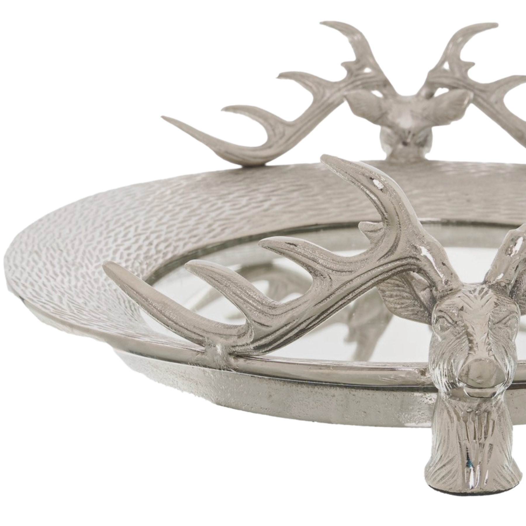 Large Mirrored Tray With Stag Heads - Image 2