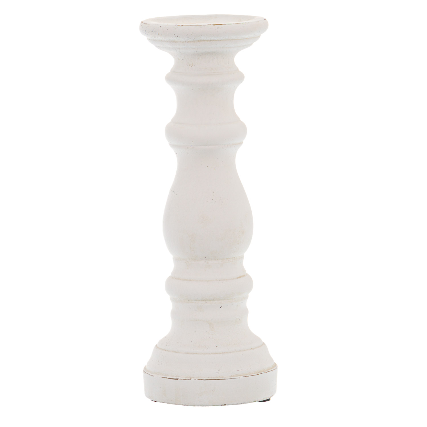 Matt White Small Ceramic Column Candle Holder - Image 1