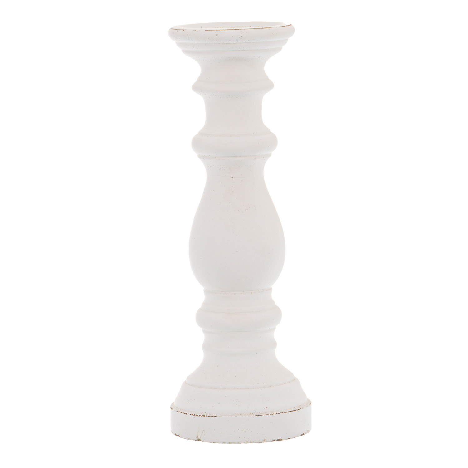 Matt White Ceramic Column Candle Holder - Image 1