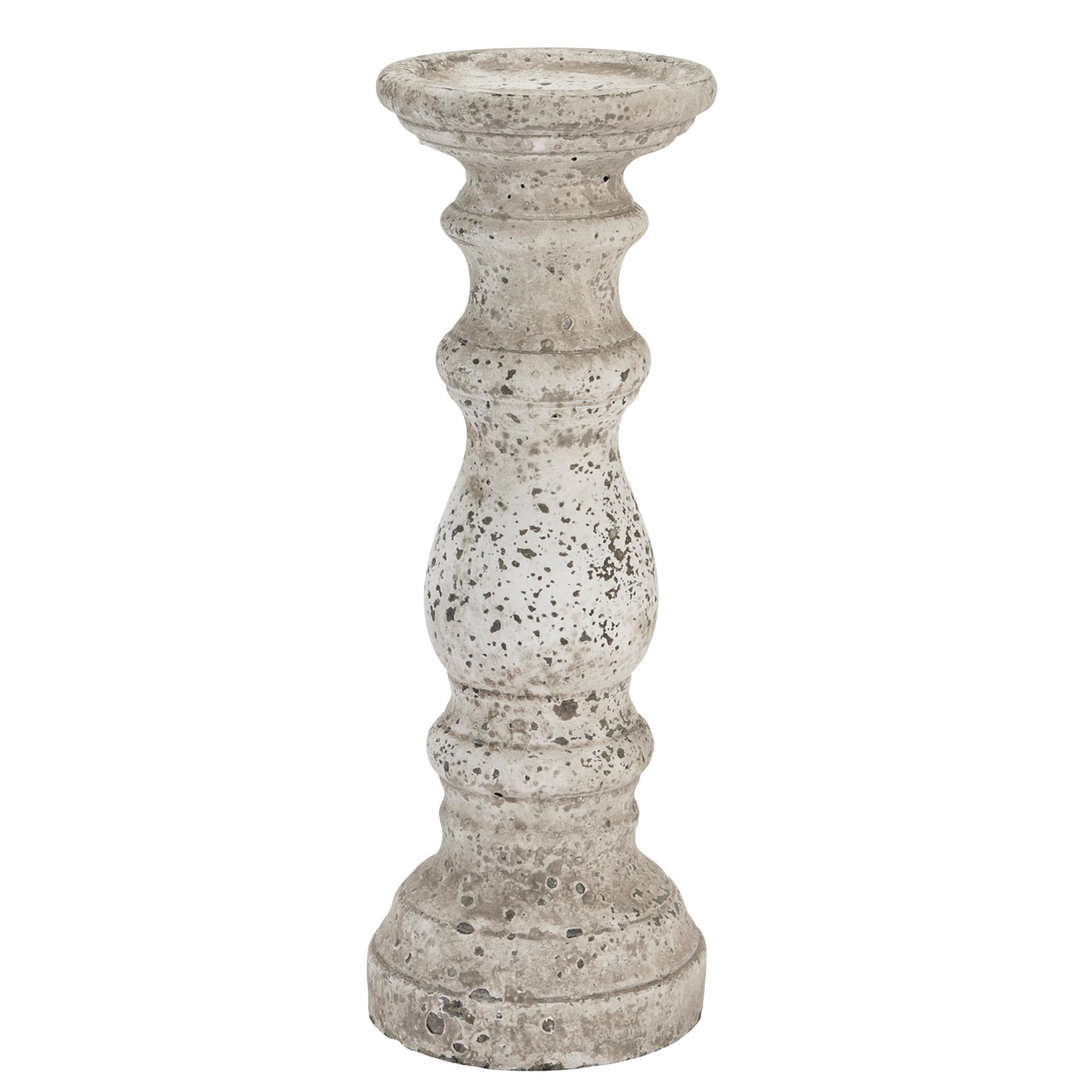 Large Stone Ceramic Column Candle Holder - Image 1