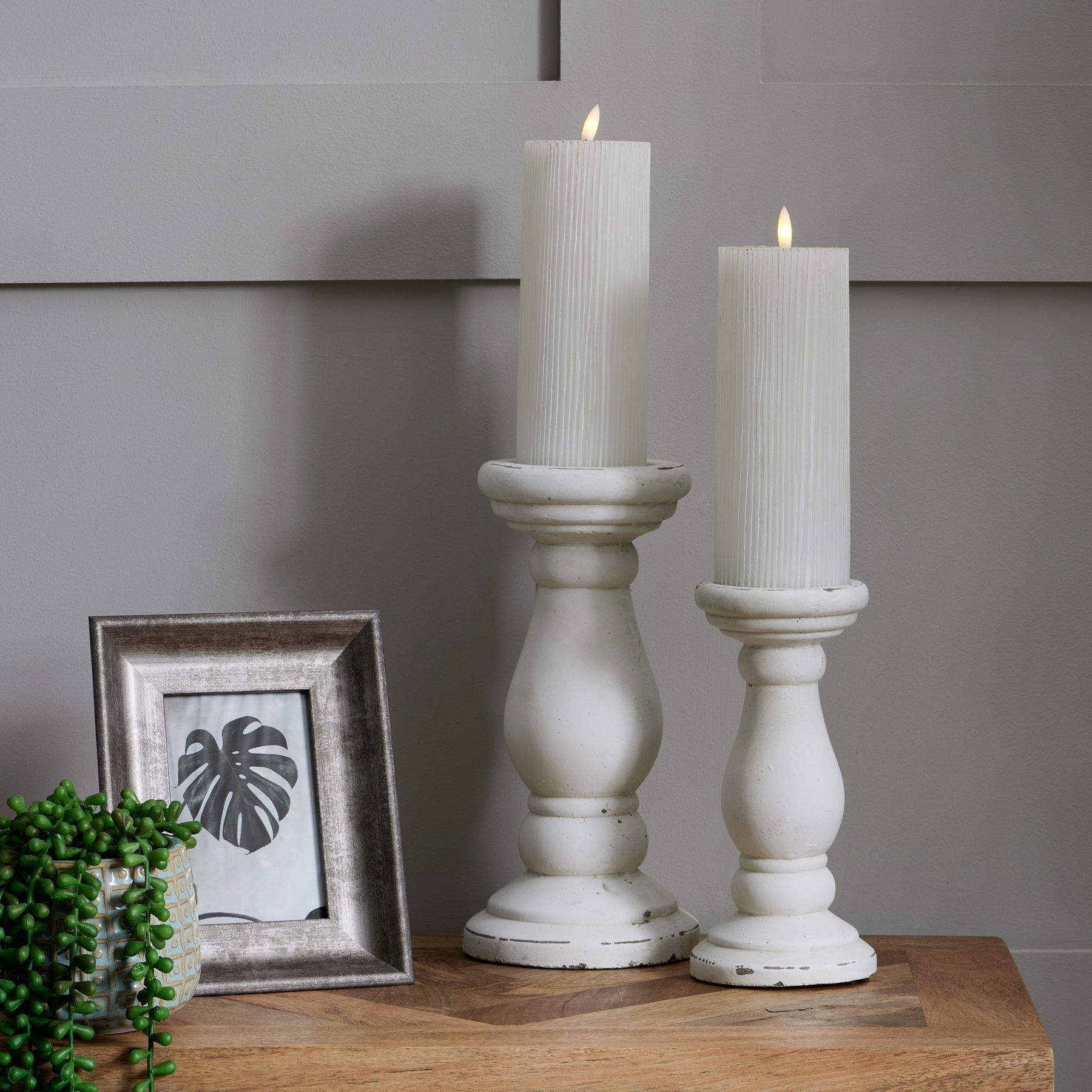 Small Matt White Ceramic Candle Holder - Image 5