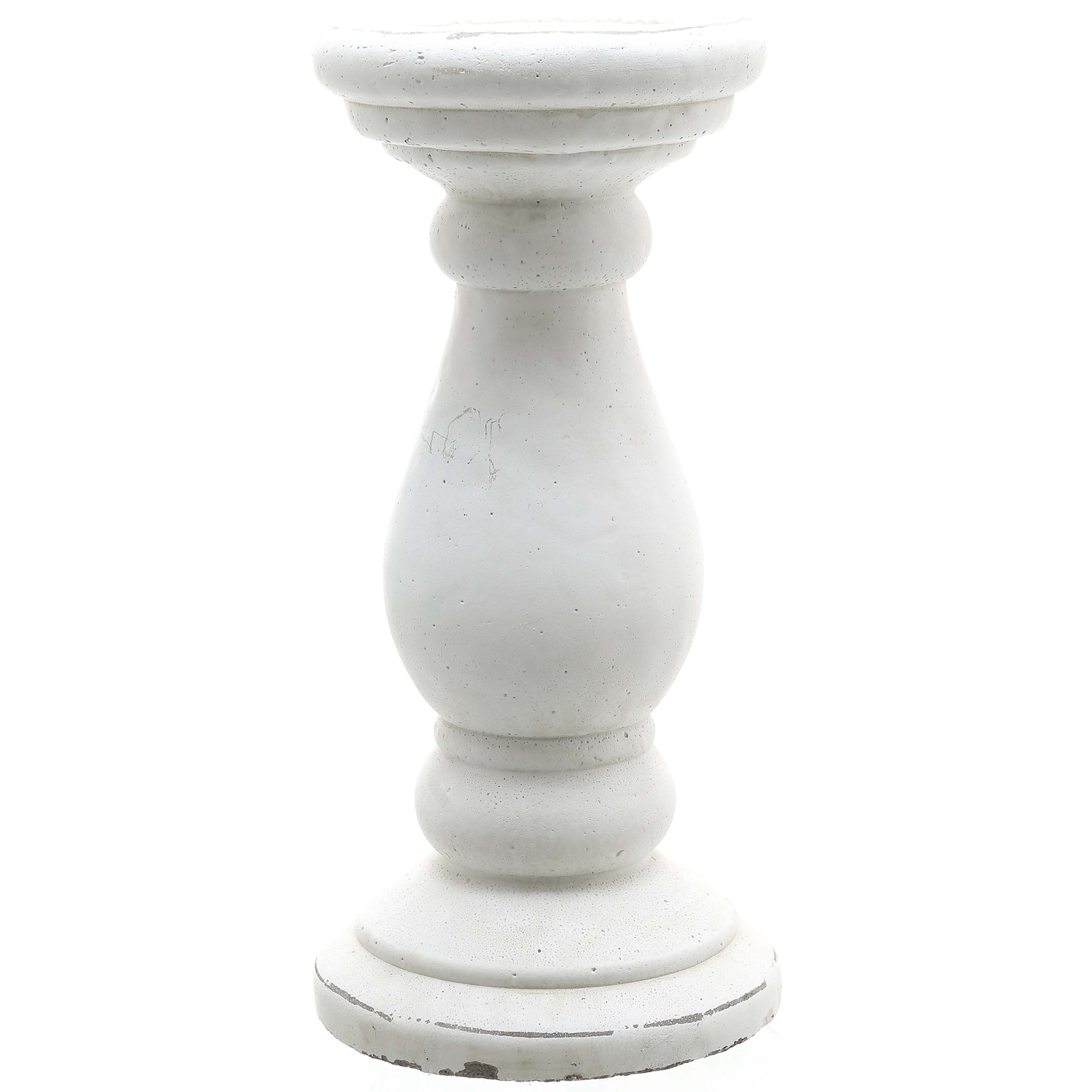 Large Matt White Ceramic Candle Holder - Image 1