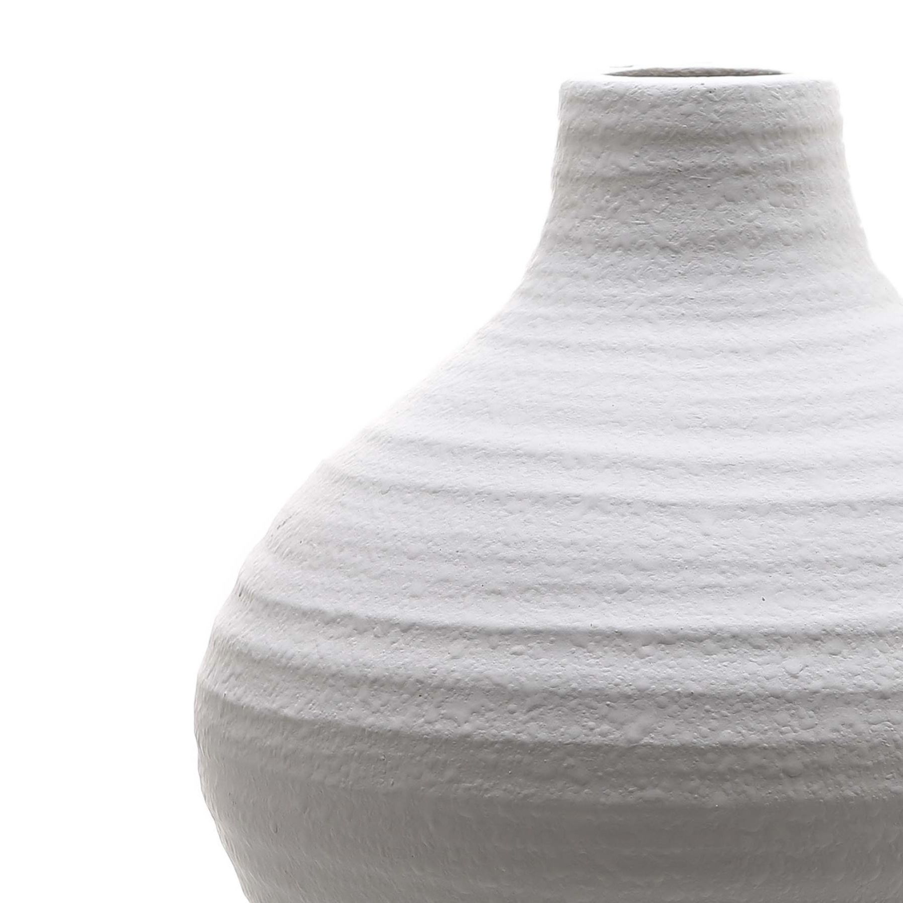 Amphora Matt White Ceramic Vase - Image 2