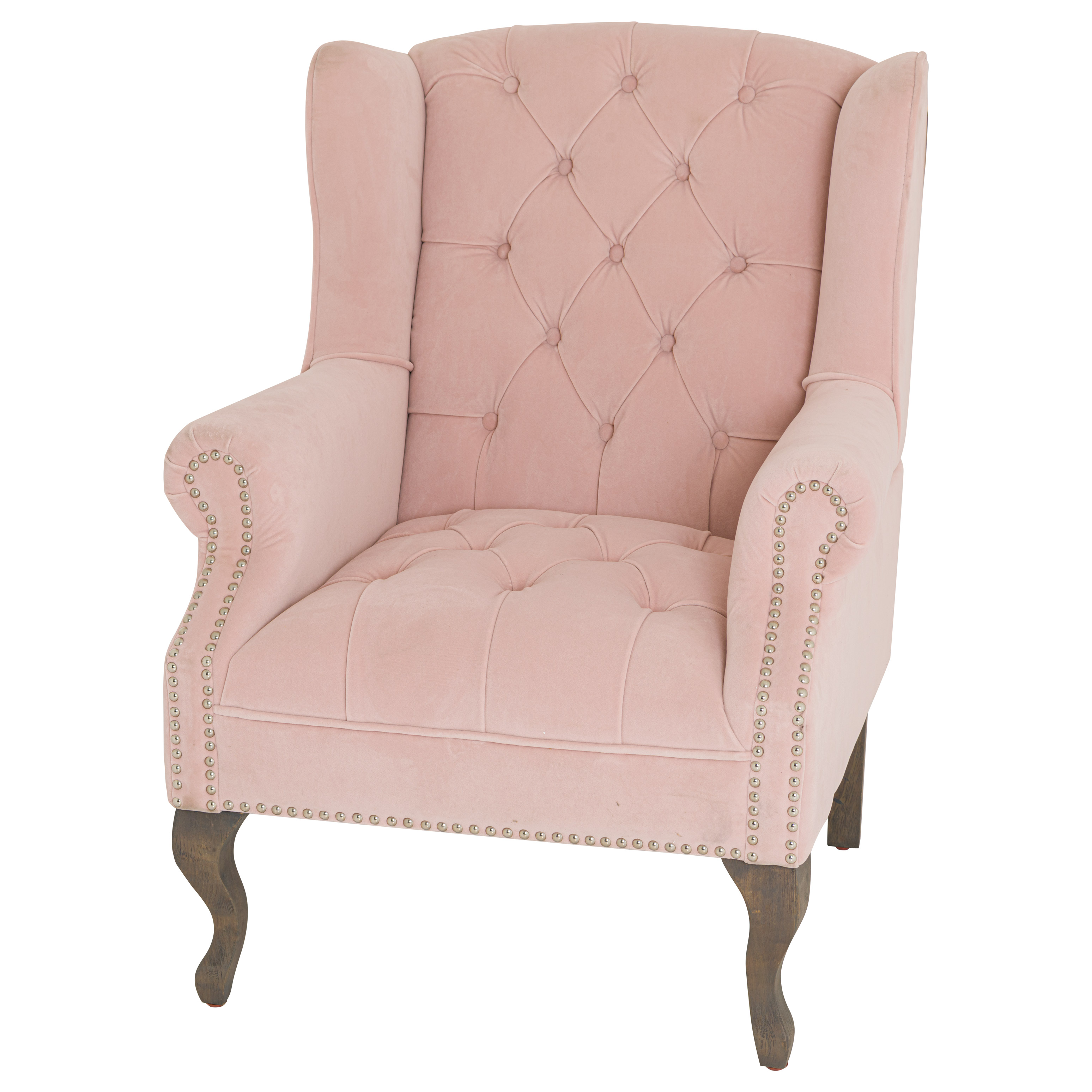 Blush Pink Wing Back Chair
