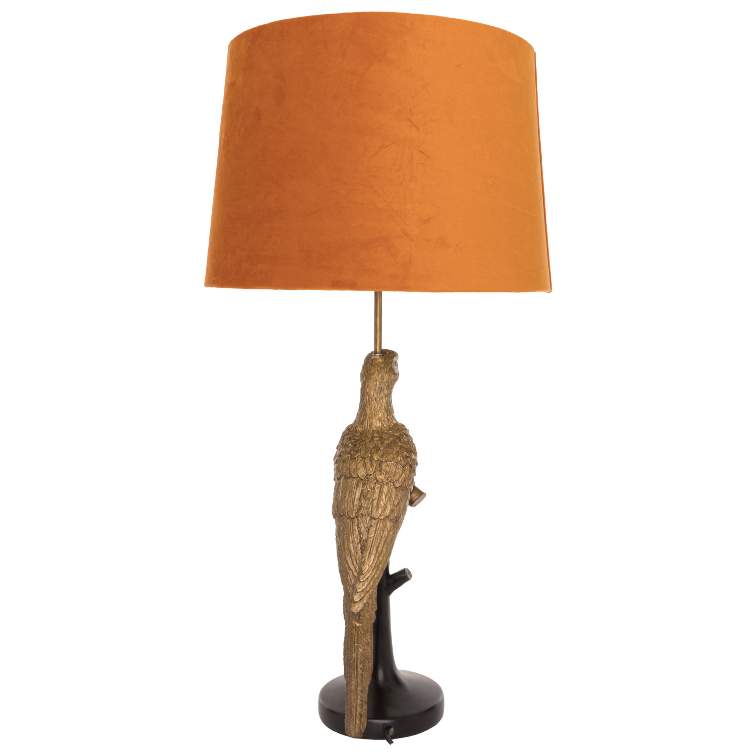 Percy The Parrot Gold And Black Lamp With Burnt Orange Shade - Image 3