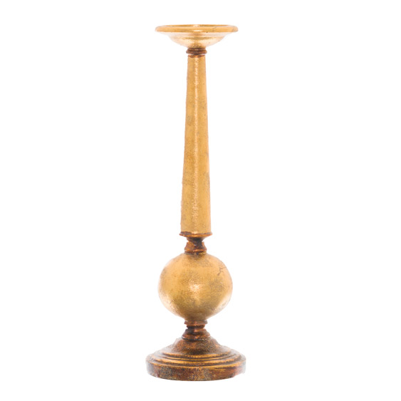 Antique Gold Medium Column Candle Stand - Image 1
