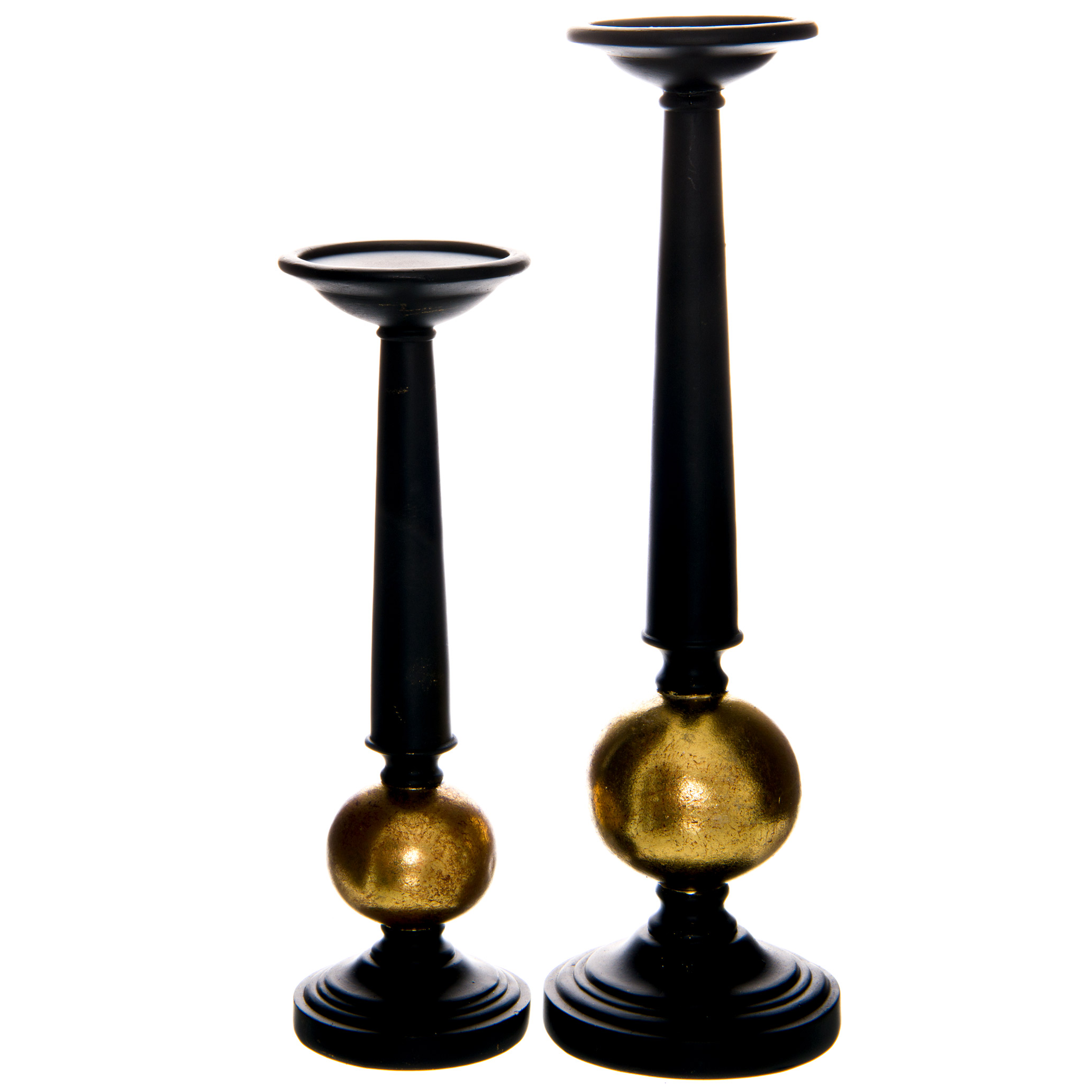 Black And Gold Small Column Candle Stand - Image 2