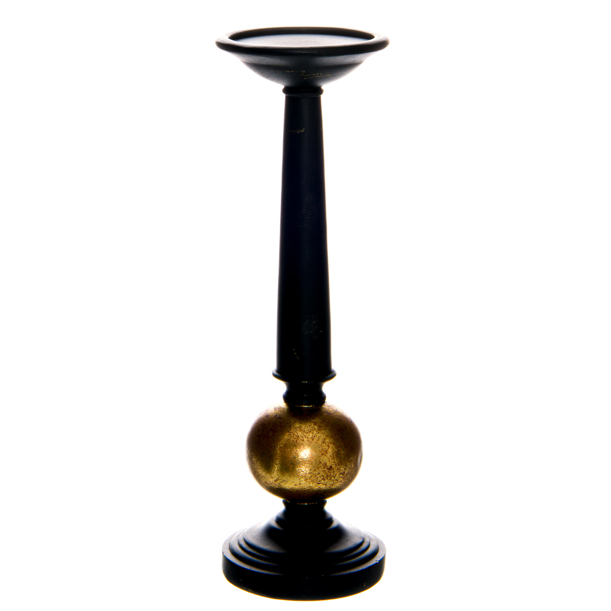 Black And Gold Small Column Candle Stand - Image 1