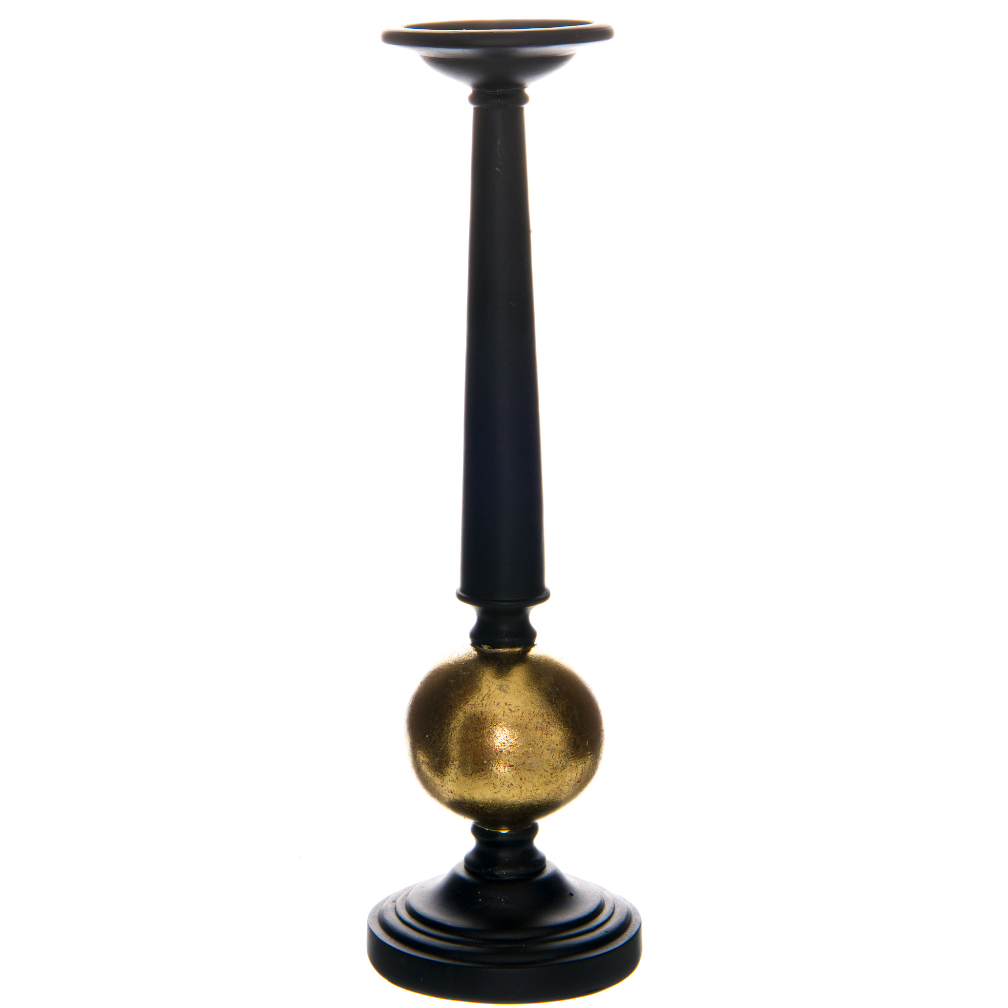 Black And Gold Large Column Candle Stand - Image 1