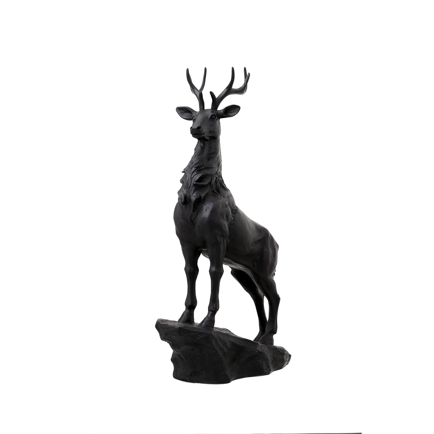 Large Black Standing Stag Ornament - Image 1