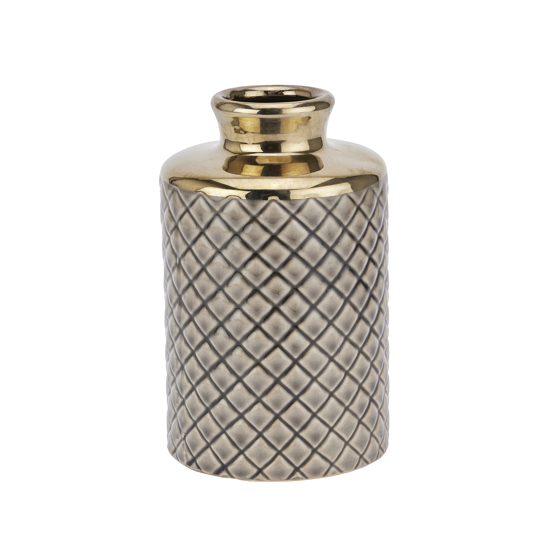 Seville Collection Grey Diamond Bottle Vase - Image 1