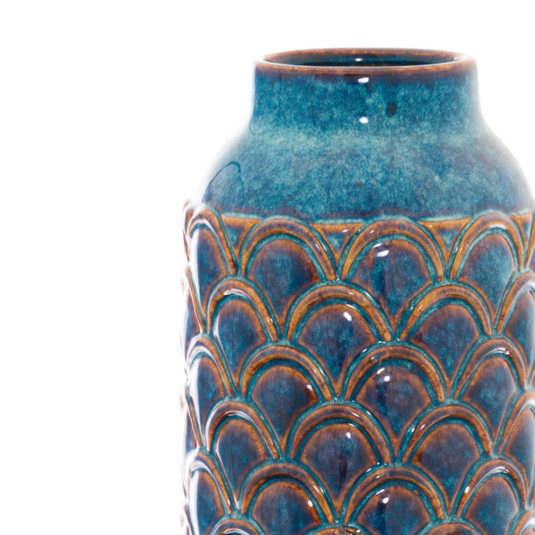 Seville Collection Large Indigo Scalloped Vase - Image 2