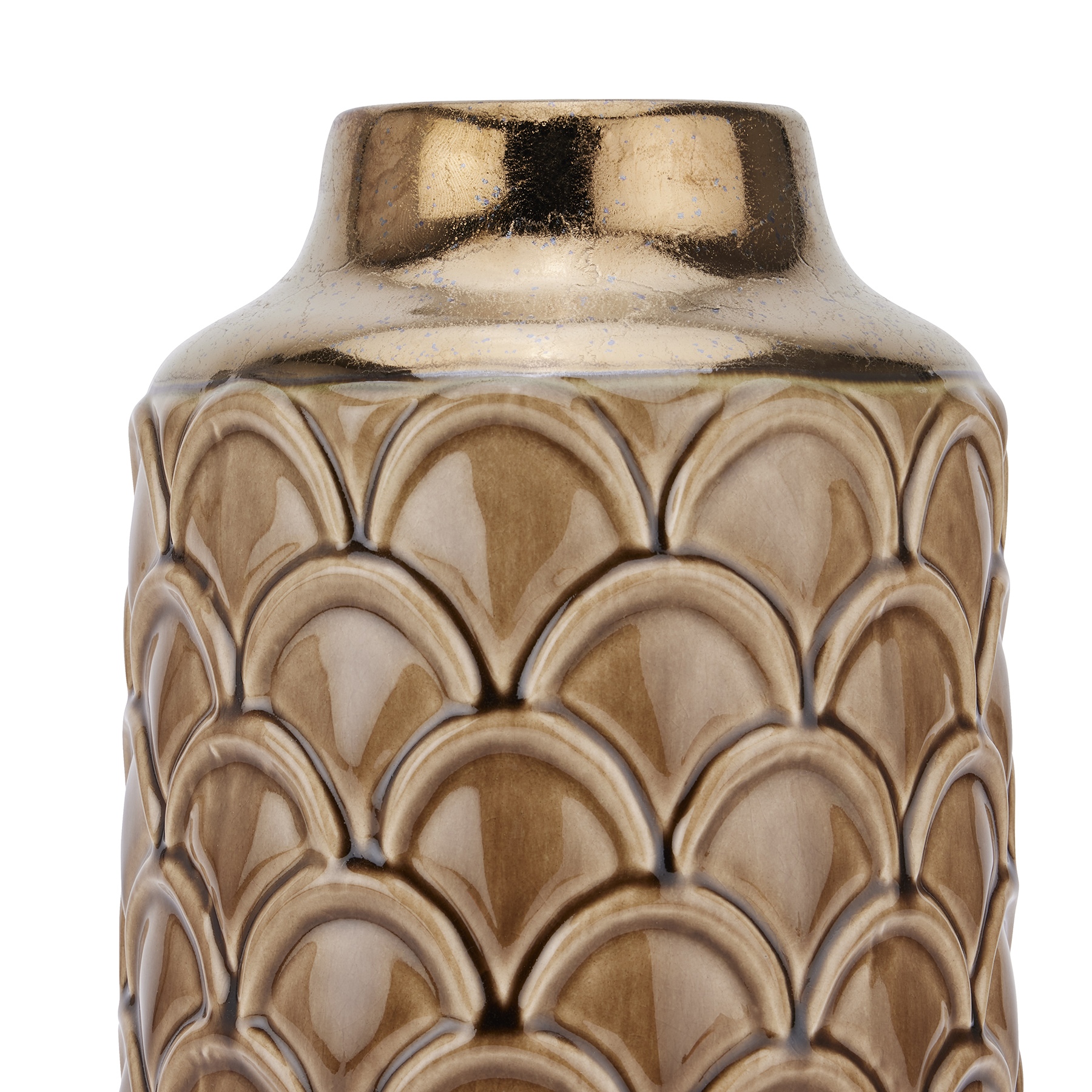 Seville Collection Small Caramel Scalloped Vase - Image 2