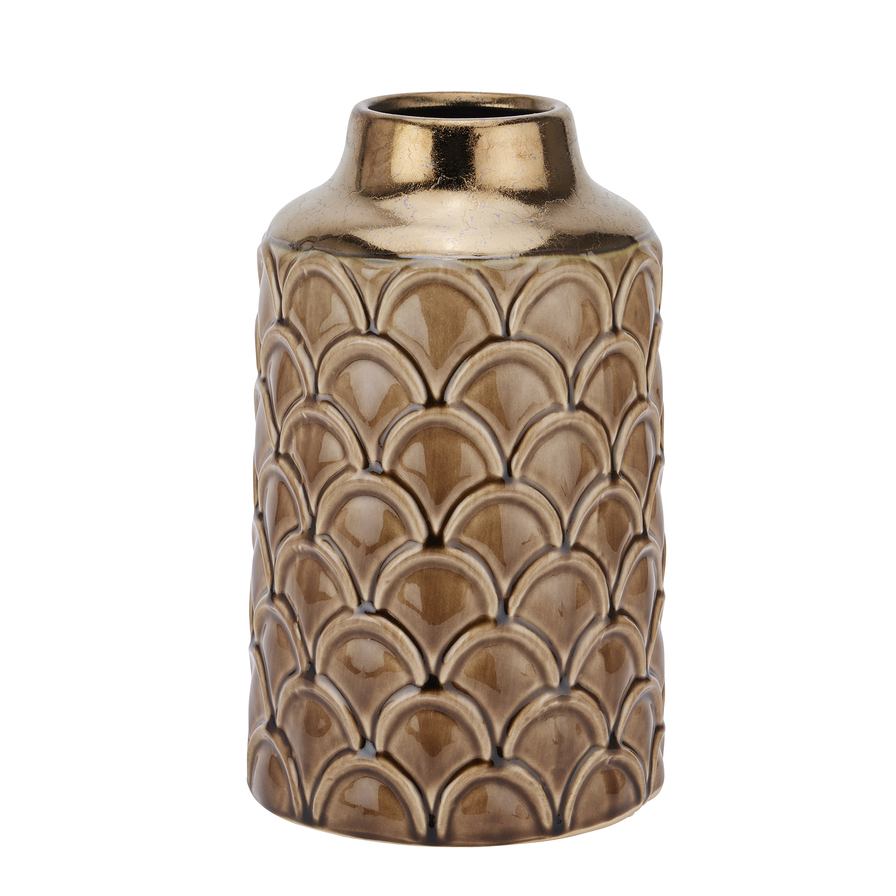 Seville Collection Small Caramel Scalloped Vase - Image 1