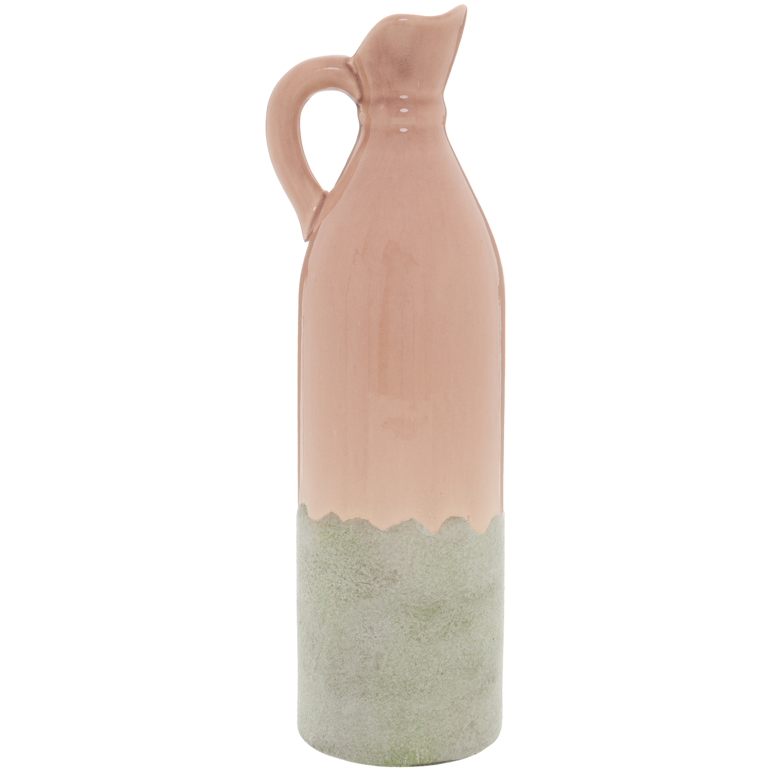 Decorative Tall Blush Stoneware Jug - Image 1